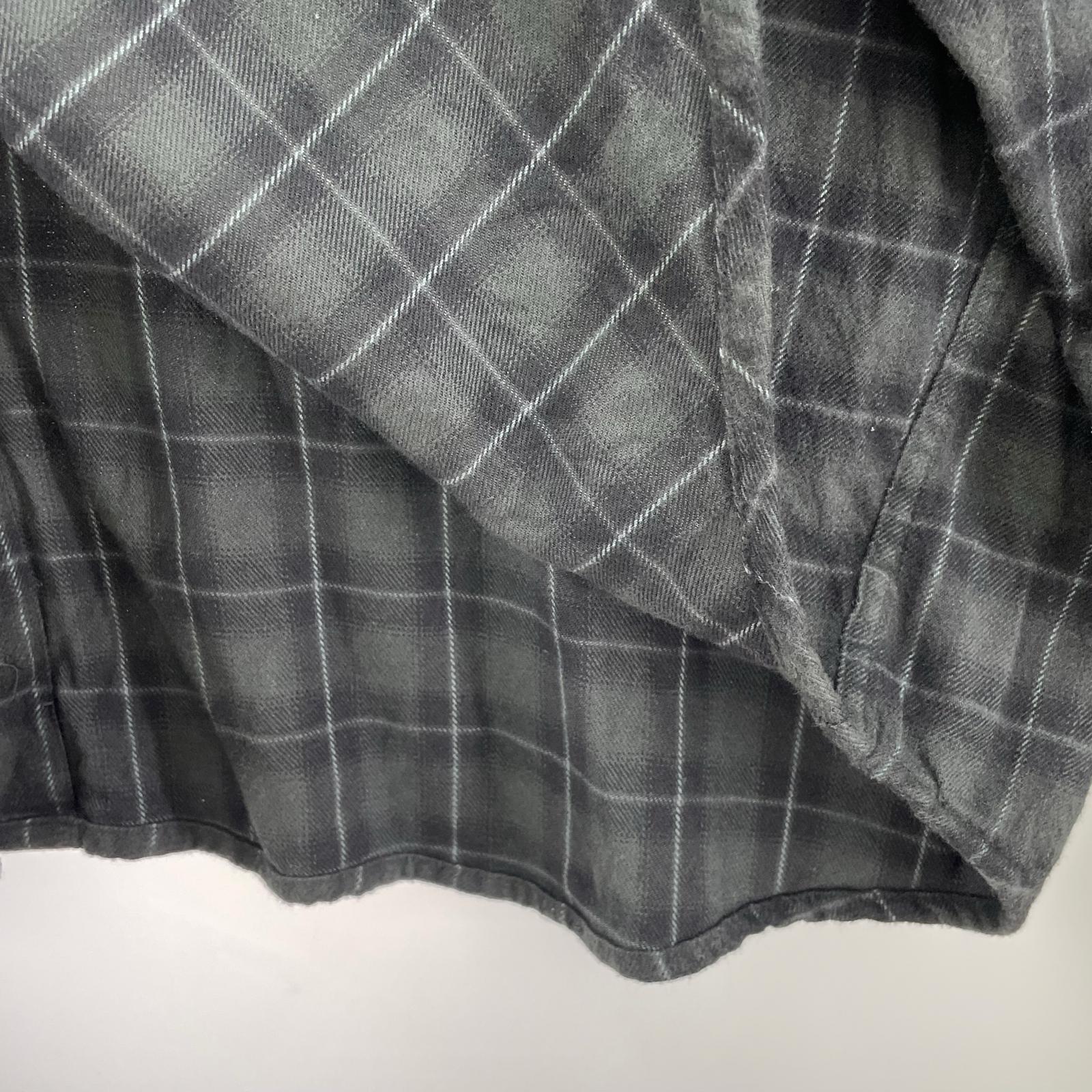 長袖シャツ S-DEWNY-HOOD-B チェックフーディーシャツ GRN (50) ブラック