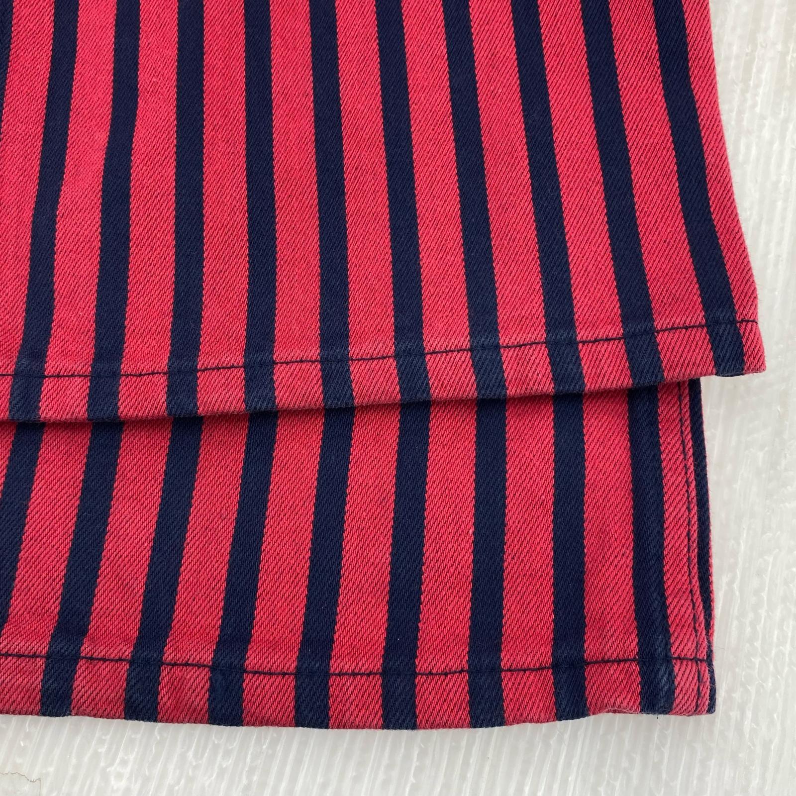 パンツ AD2001 HOMME PLUS rubber coating stripe S レッド