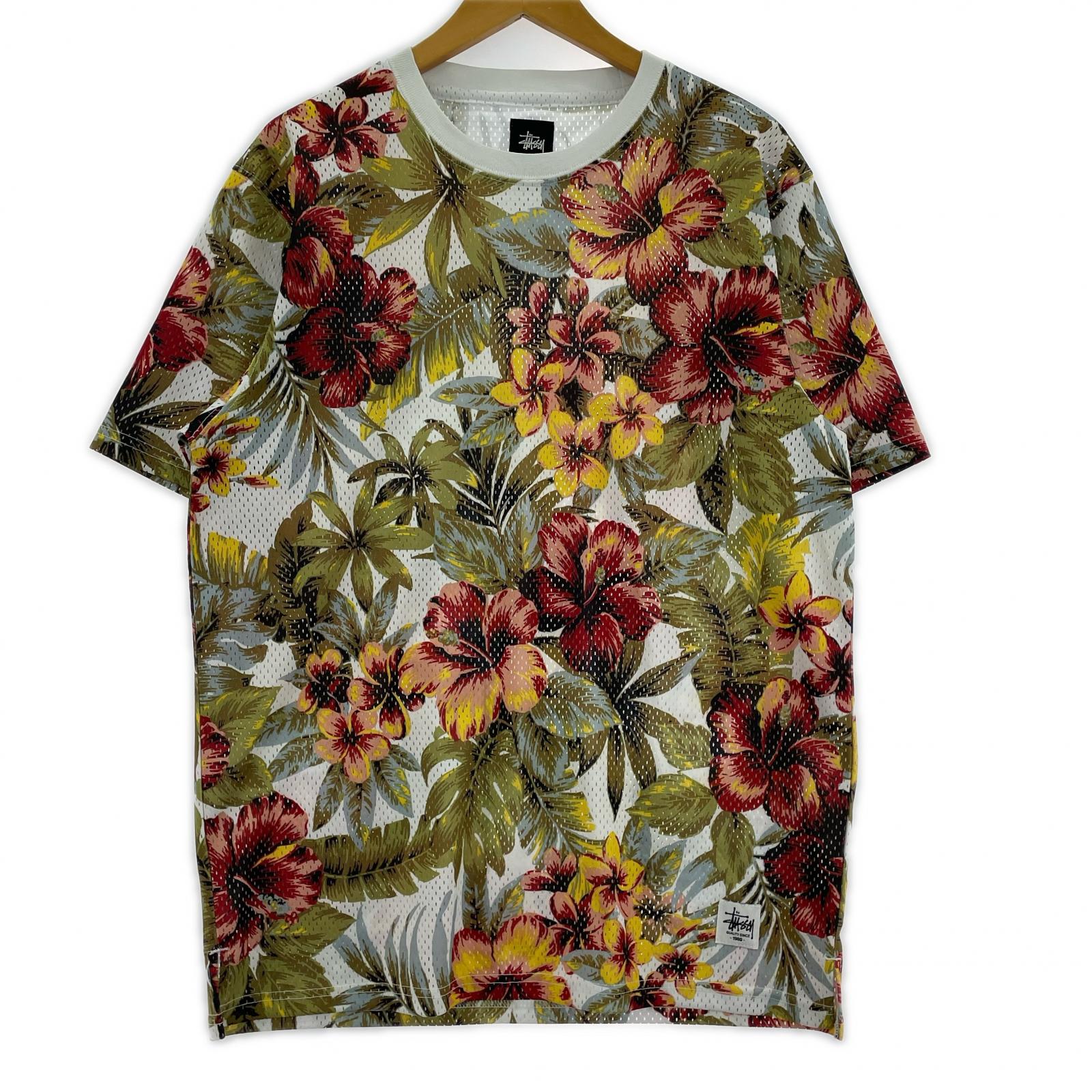 半袖Tシャツ メッシュ 花柄 (M) M