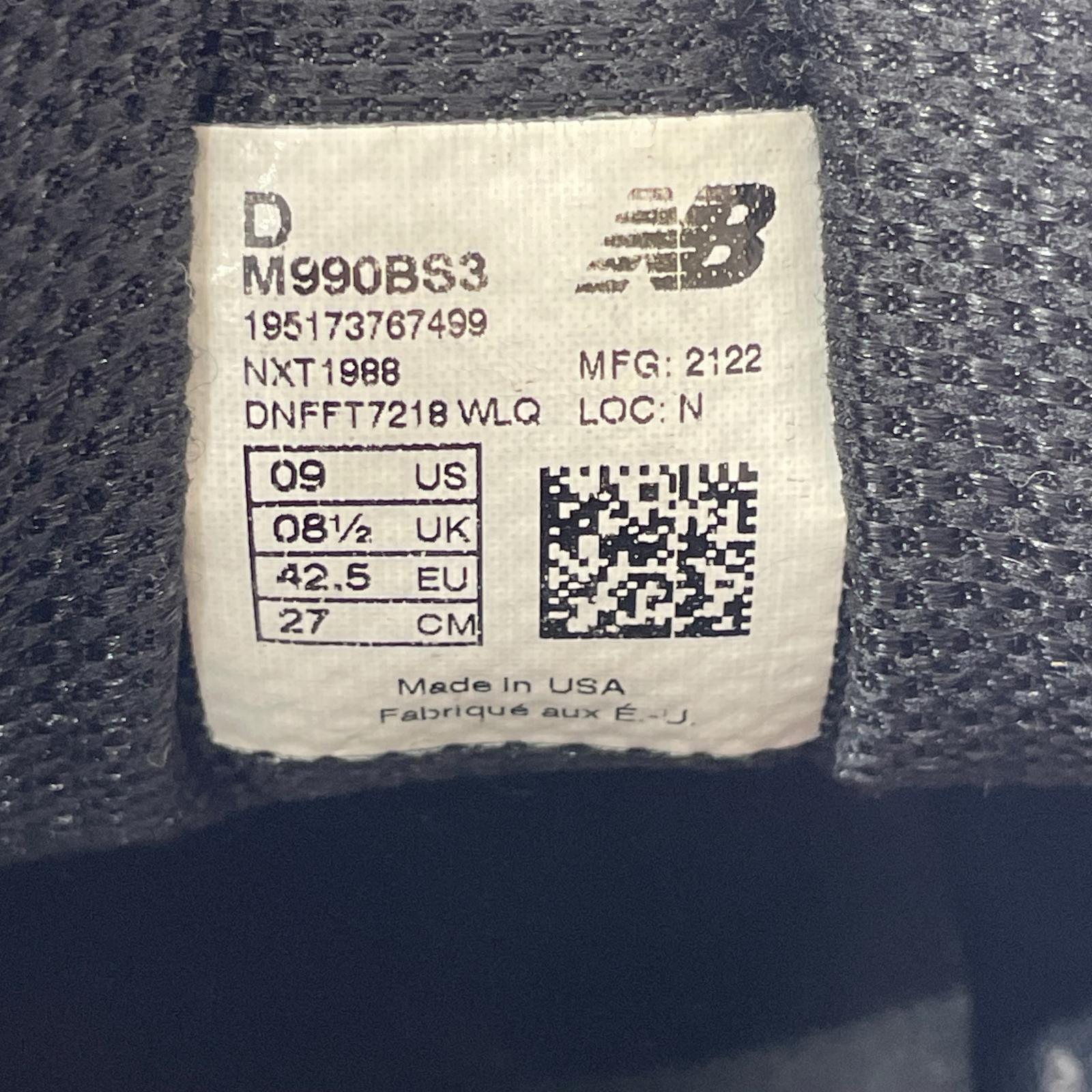 スニーカー 990v3 27㎝ 27cm (US9 UK8 1/2 EU44) ブラック