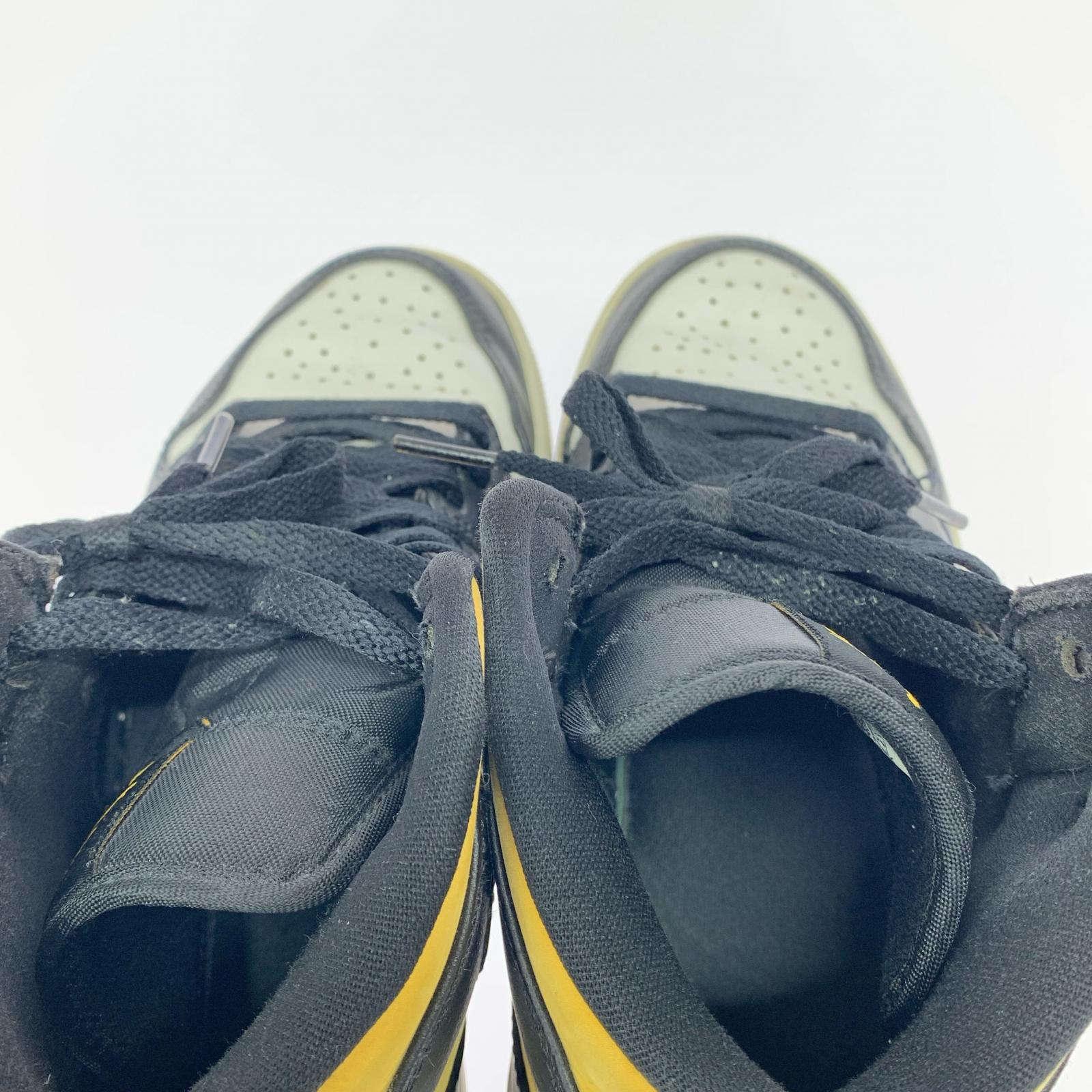スニーカー Air Jordan 1 Mid (25cm) 554724-177 White/Pollen-Black 25cm (US7 UK6 1/2 EU40)