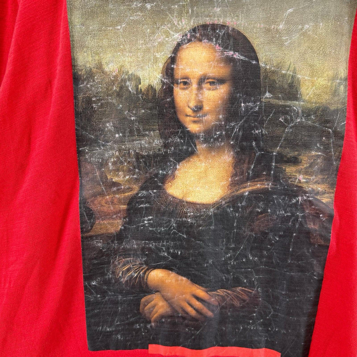 長袖Tシャツ OFF-WHITE DIAG MONALISA L/S TEE OMAB001S18001012 赤 (M) M レッド