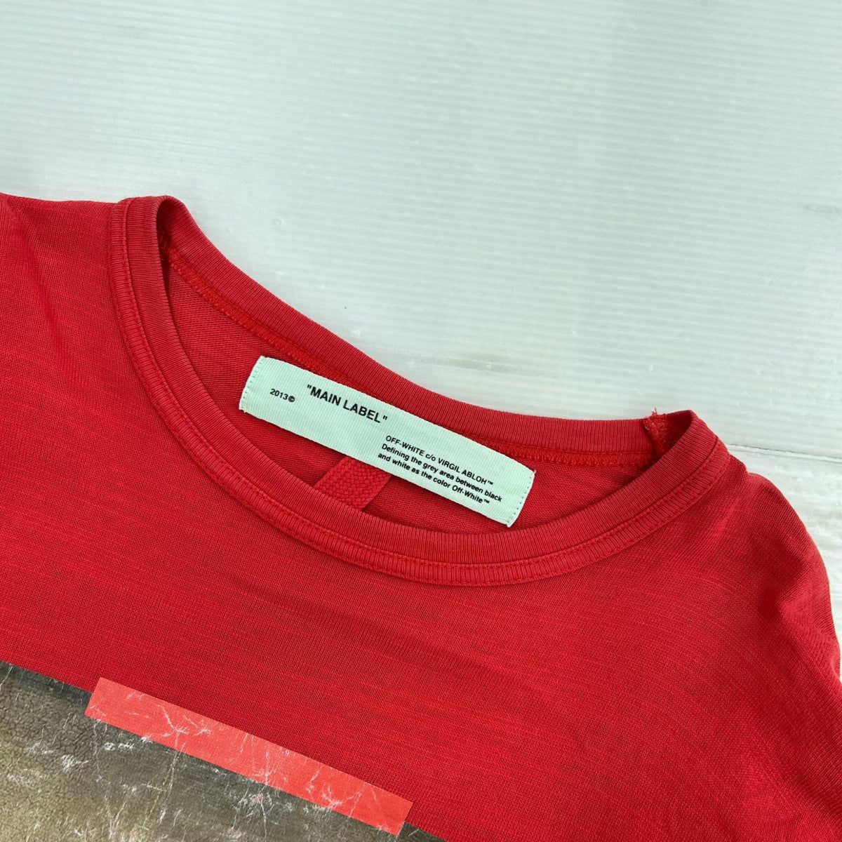 長袖Tシャツ OFF-WHITE DIAG MONALISA L/S TEE OMAB001S18001012 赤 (M) M レッド