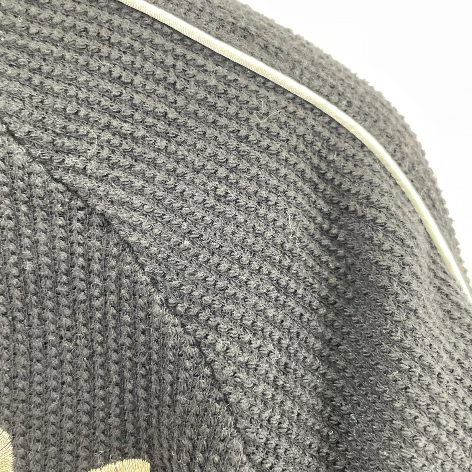 ニット 参丸一 刺繍スカジャン L ブラック