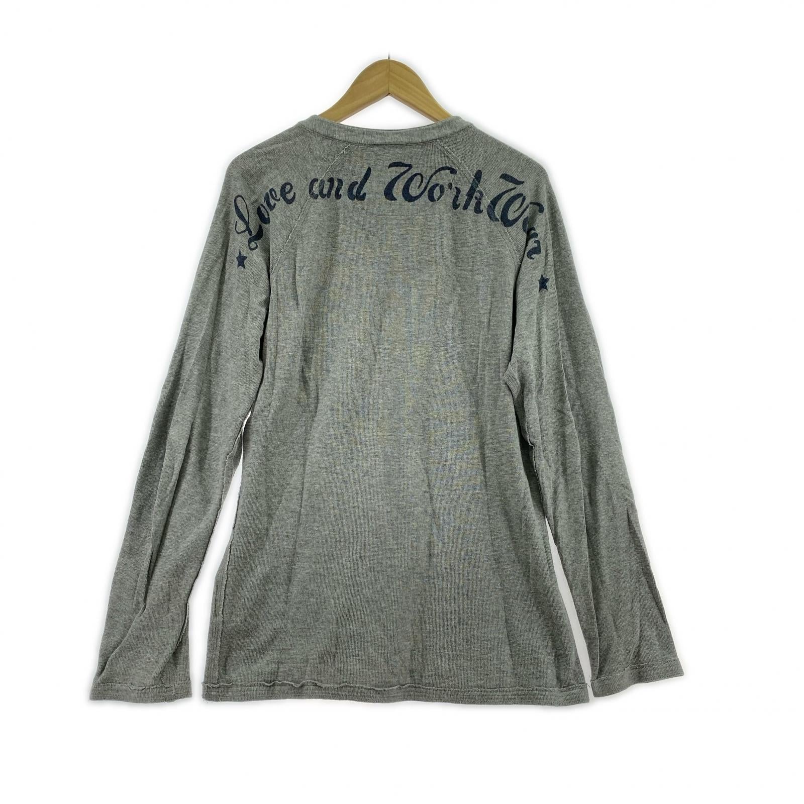 長袖Tシャツ DIESEL ヘンリーネックTシャツ LGY ポケットロゴ M グレー