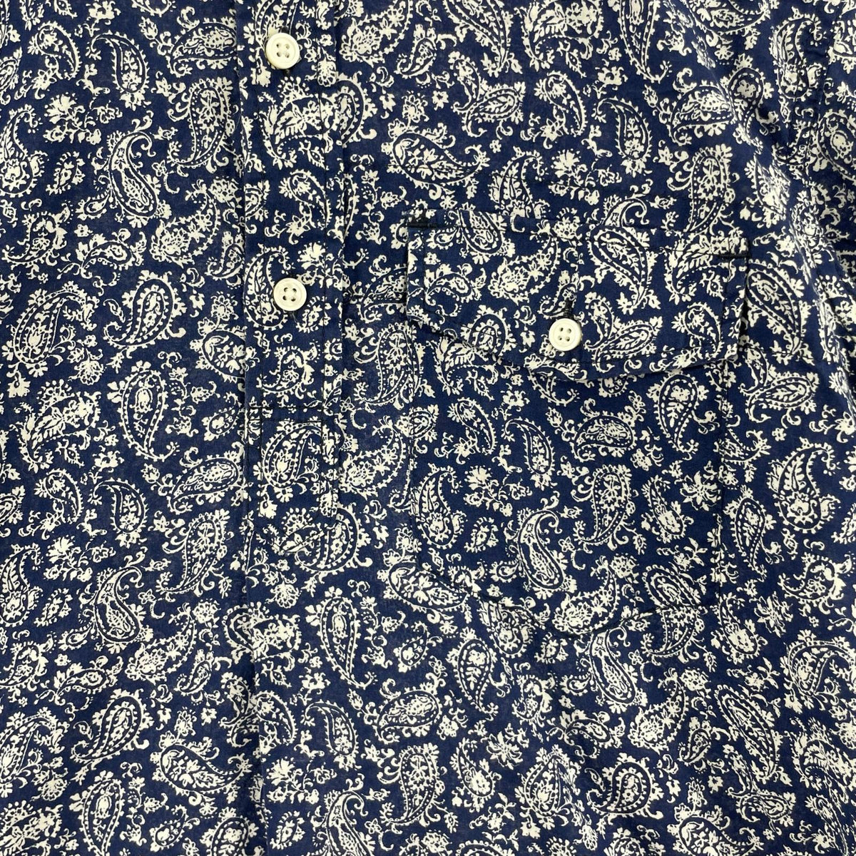 半袖シャツ Engineered Garments S/Sシャツ ペイズリー柄 紺 (S) S