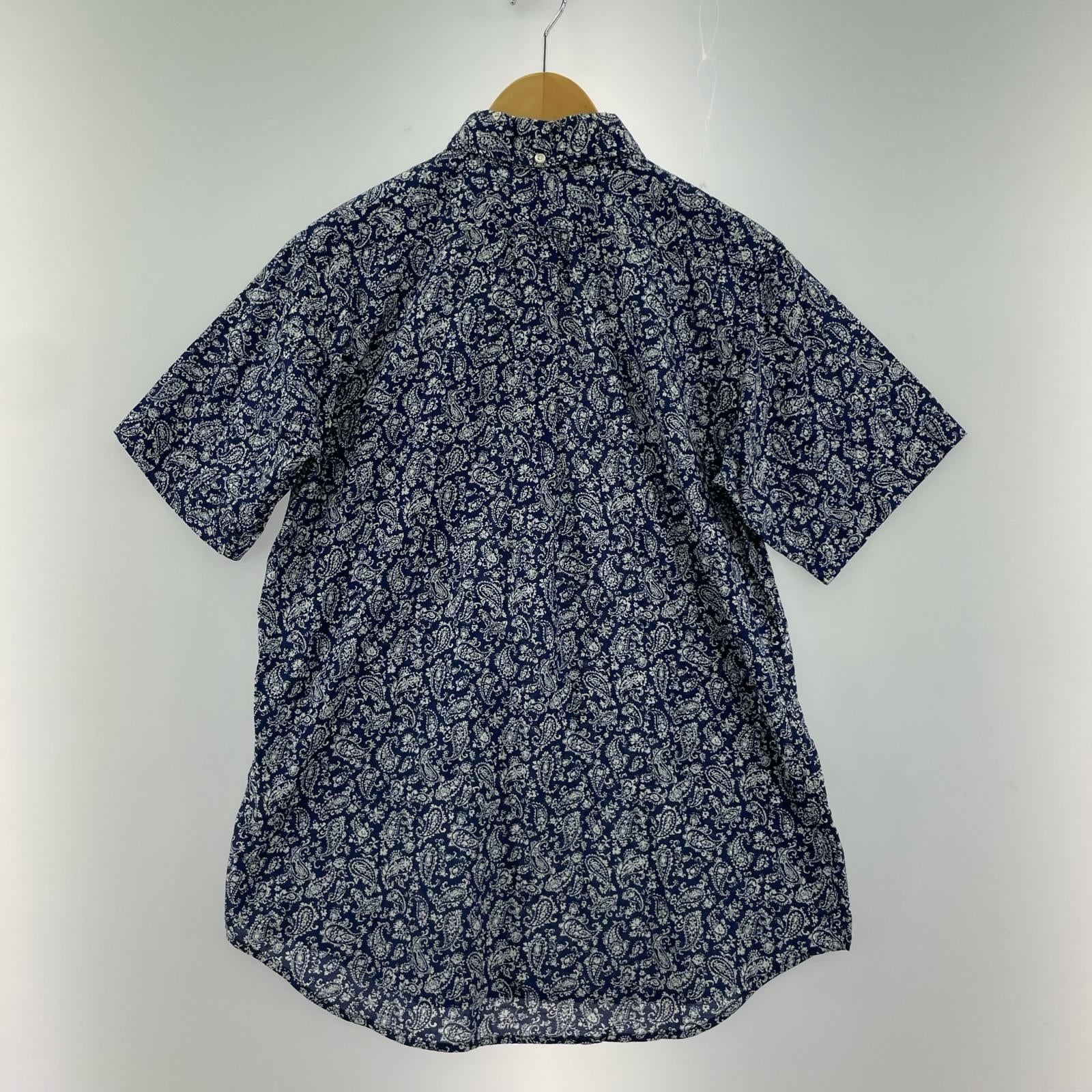 半袖シャツ Engineered Garments S/Sシャツ ペイズリー柄 紺 (S) S