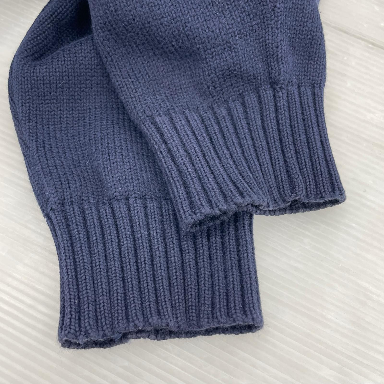 ニット POLO ラルフローレン ジップアップセーター M ネイビー