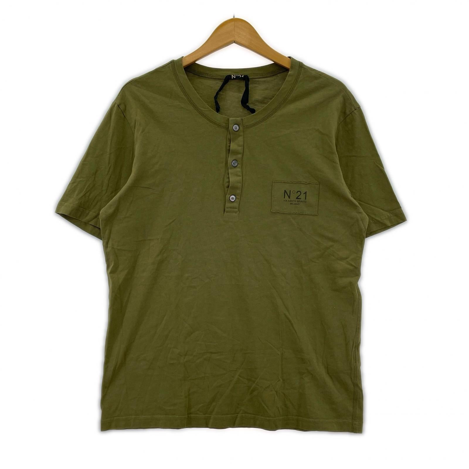 半袖Tシャツ ヘンリーネック カーキ L カーキ