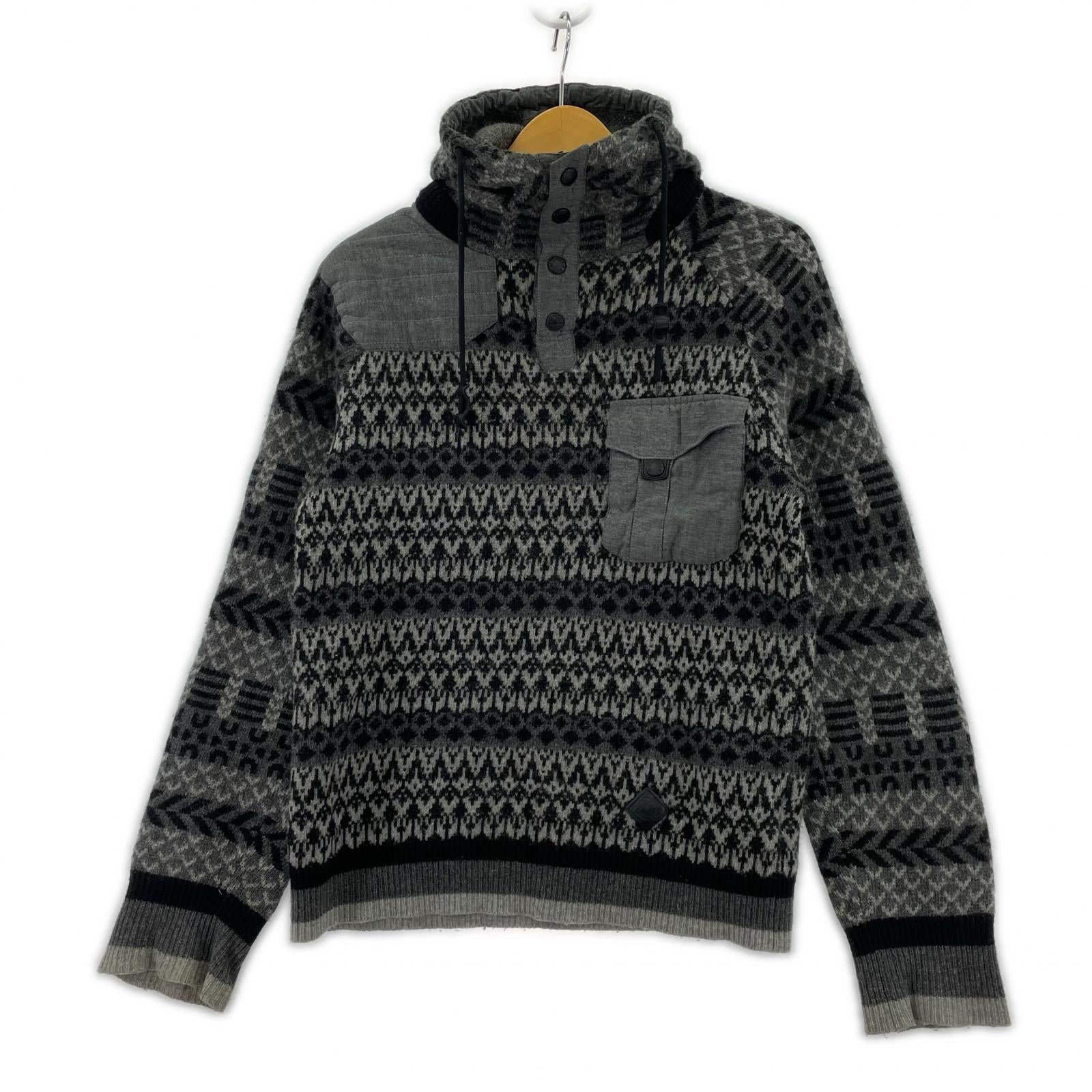 パーカー ×White Mountaineering ウール グレー (M) M ブラック