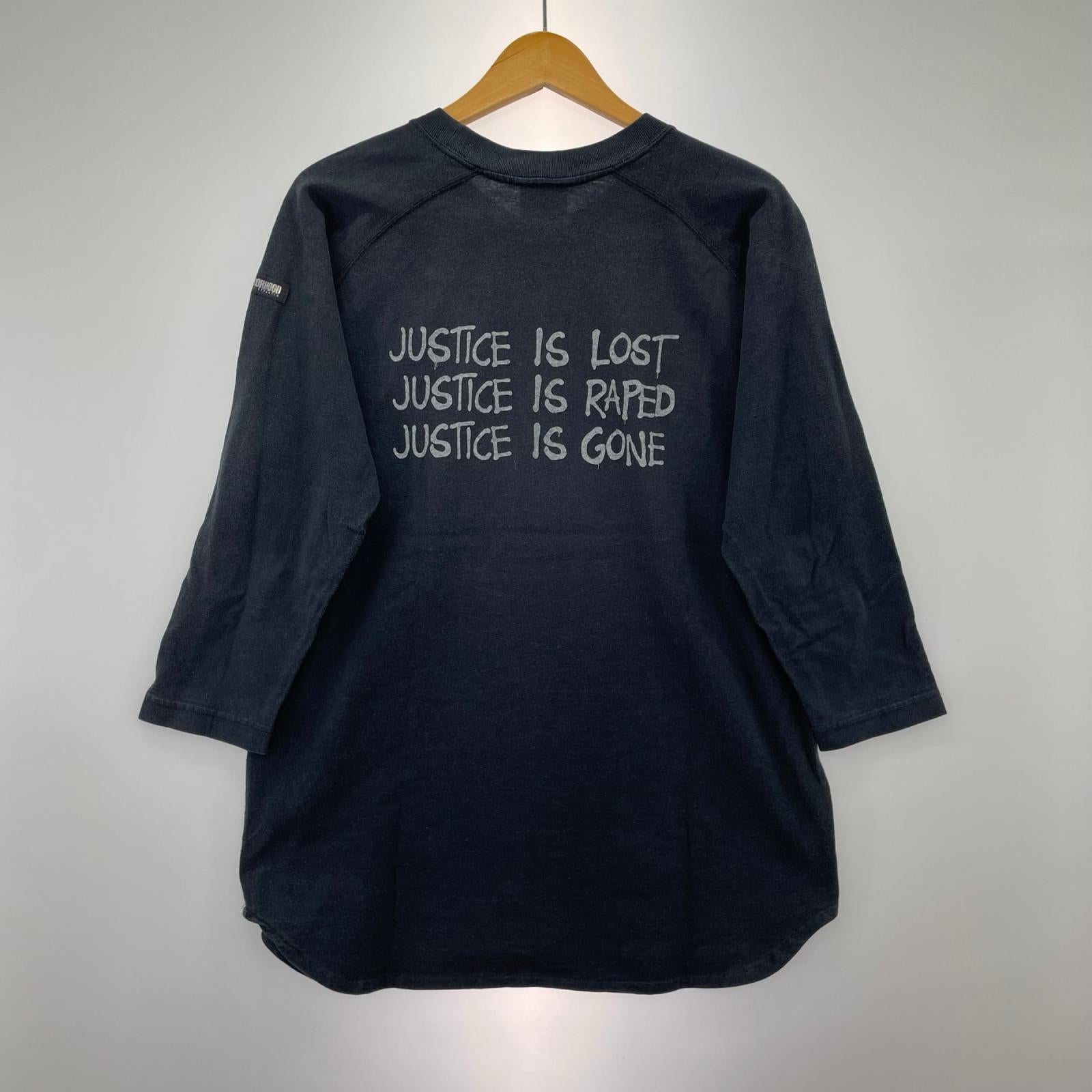 長袖Tシャツ JUSTICE FOR ALL 黒(-) ブラック