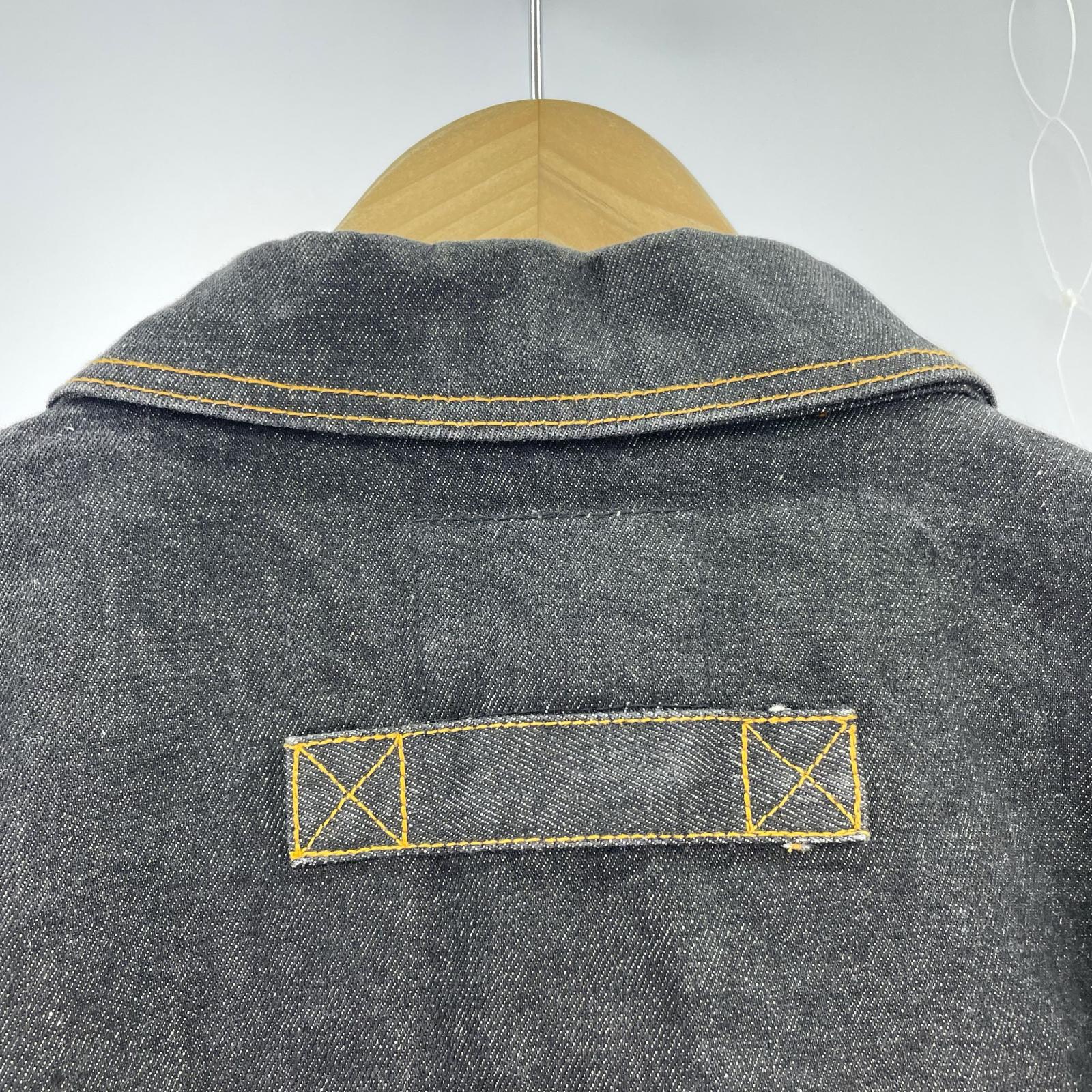 ジャケット VIBES デニムジャケット BK 背面刺繍 ブラック