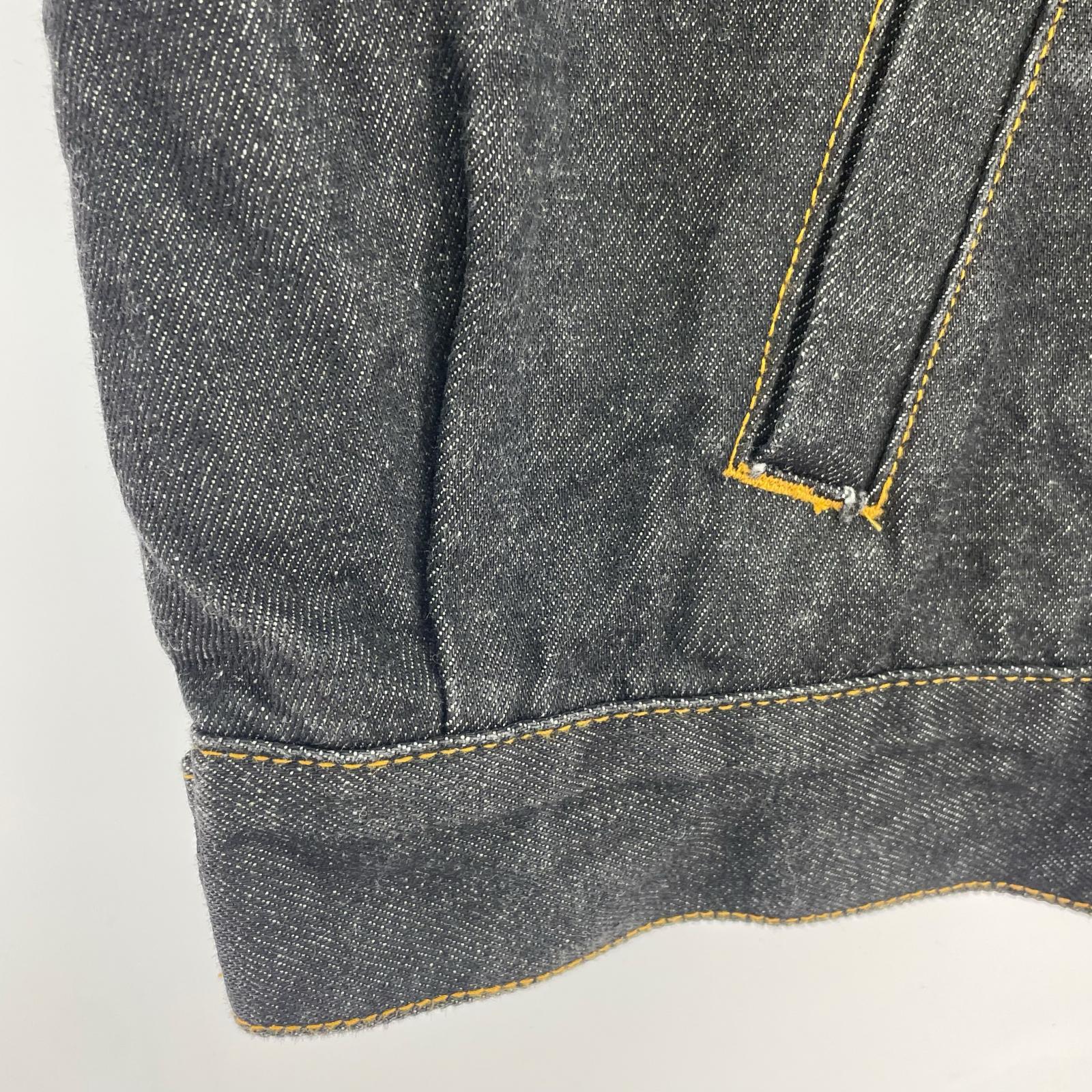 ジャケット VIBES デニムジャケット BK 背面刺繍 ブラック