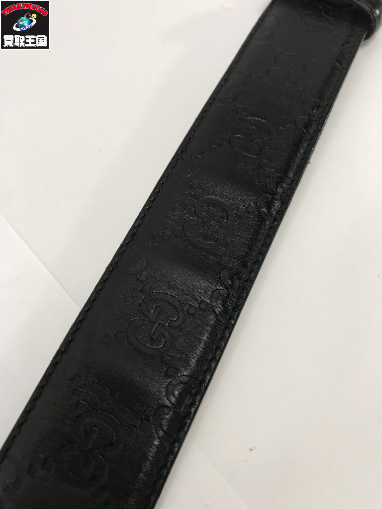 インターロッキングG ベルト レザー 黒
