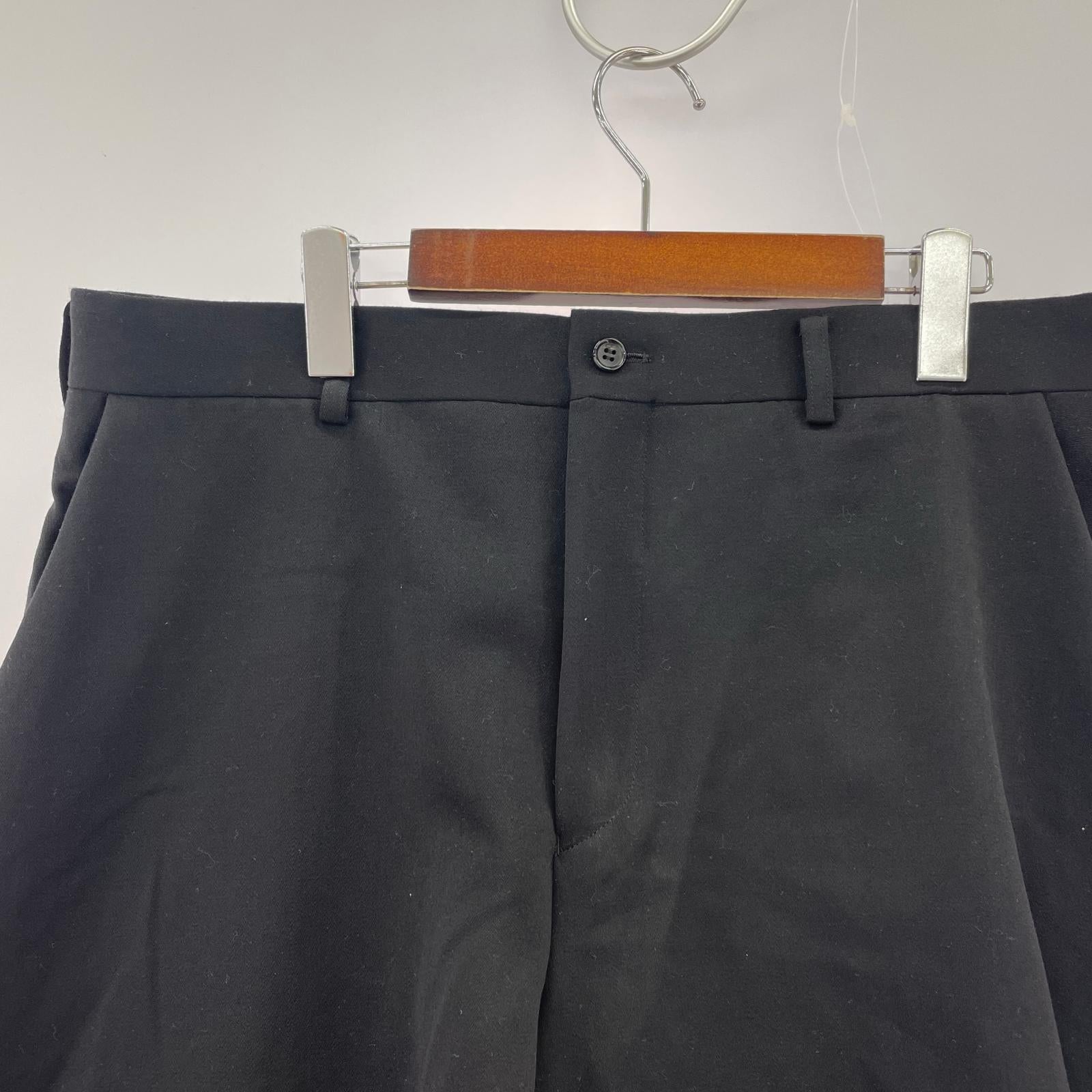 パンツ HOMME PLUS 26SS ウールサテンパンツ (XL) ブラック