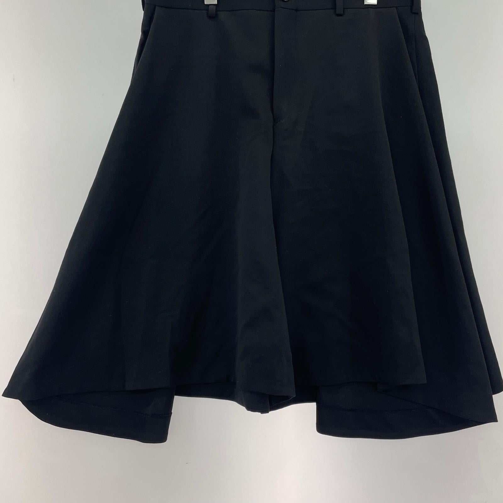 パンツ HOMME PLUS 26SS ウールサテンパンツ (XL) ブラック