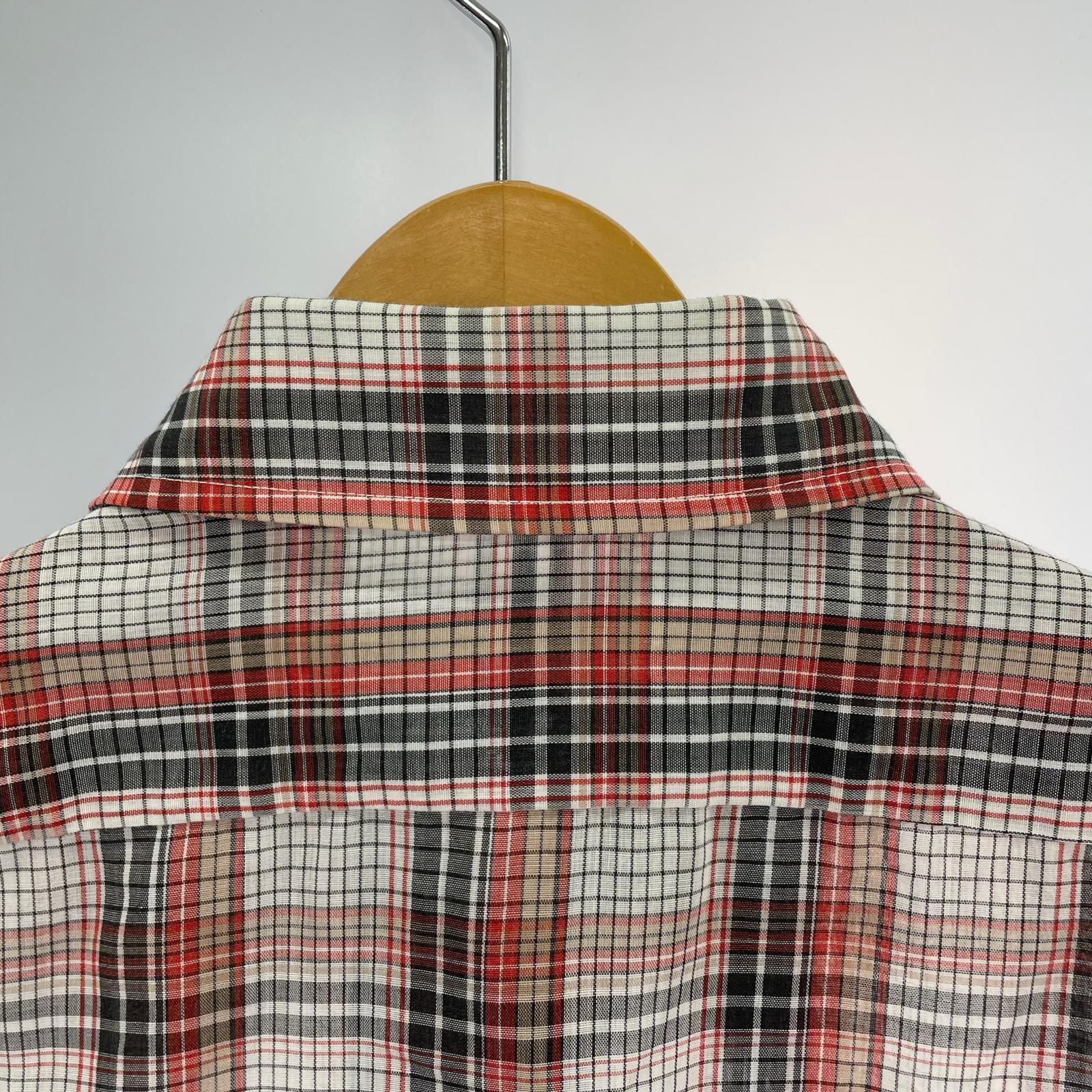 半袖シャツ KMART 70S- S/Sポリコットンチェック柄シャツ (L) L