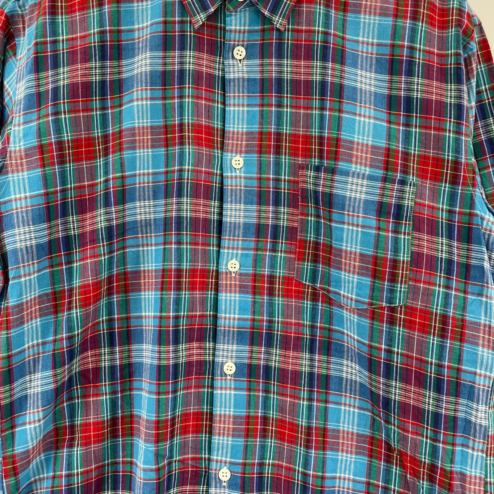 長袖シャツ SHIRT チェック柄 S 青 S
