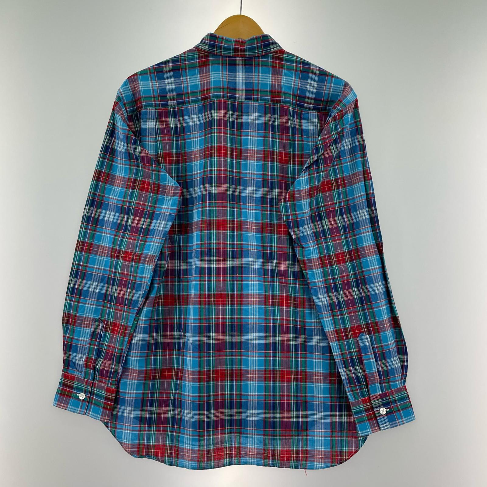 長袖シャツ SHIRT チェック柄 S 青 S