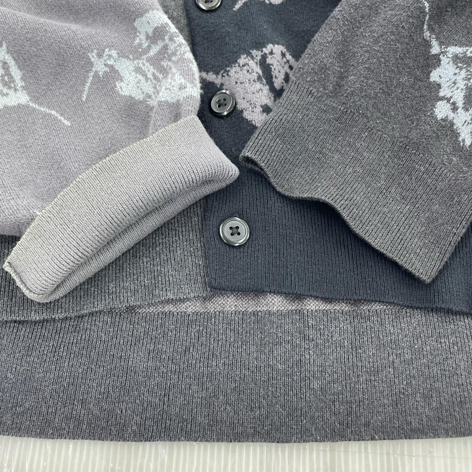 カーディガン COTTON WJQ KNIT CARDIGAN グレー