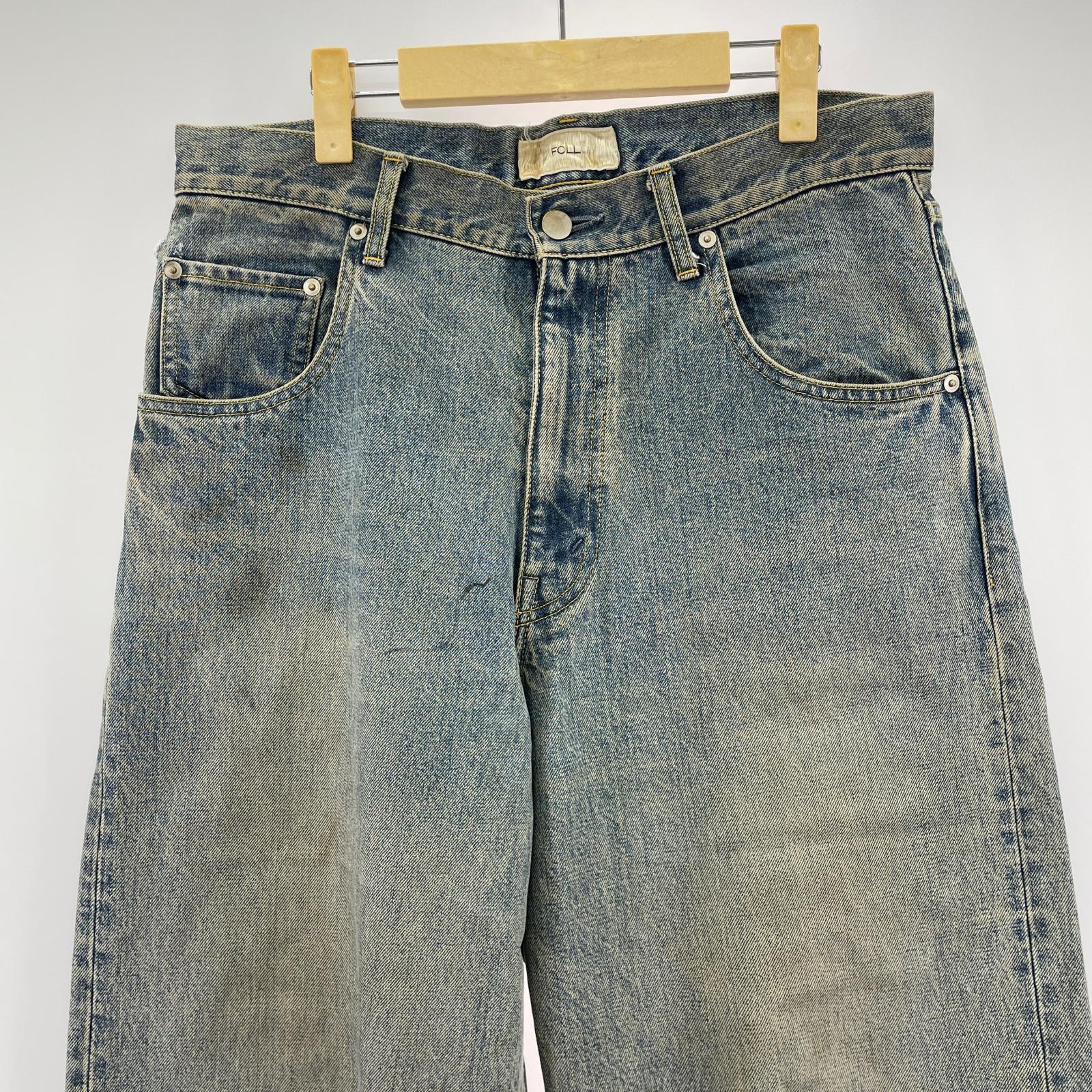 デニムパンツ FOLL metal overdye wardrobe jeans 5p W33 2 ブルー