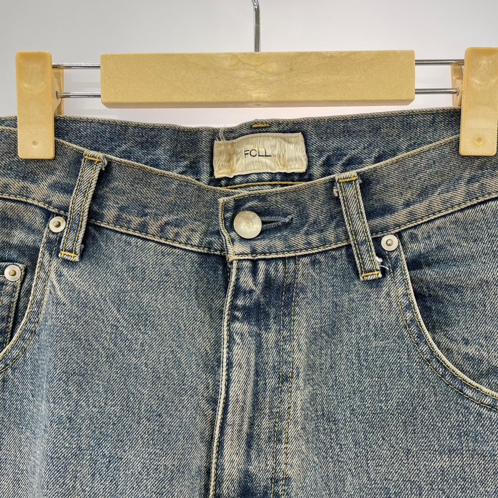 デニムパンツ FOLL metal overdye wardrobe jeans 5p W33 2 ブルー