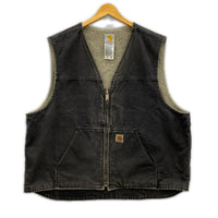長袖シャツ 00s メキシコ製 裏起毛 ダックベスト (2XL) 黒 ブラック