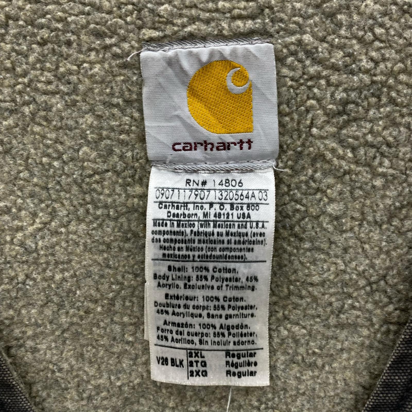 長袖シャツ 00s メキシコ製 裏起毛 ダックベスト (2XL) 黒 ブラック