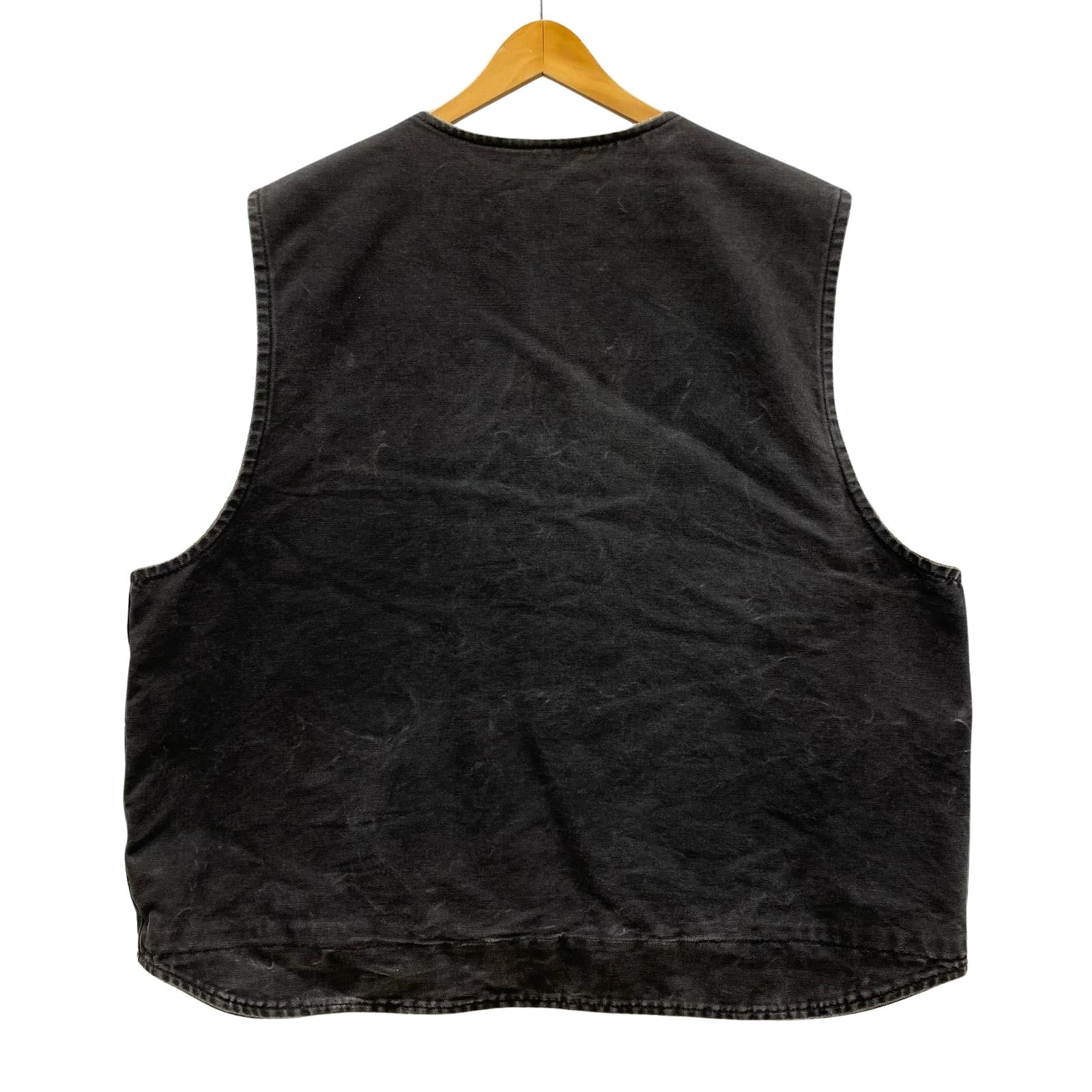 長袖シャツ 00s メキシコ製 裏起毛 ダックベスト (2XL) 黒 ブラック