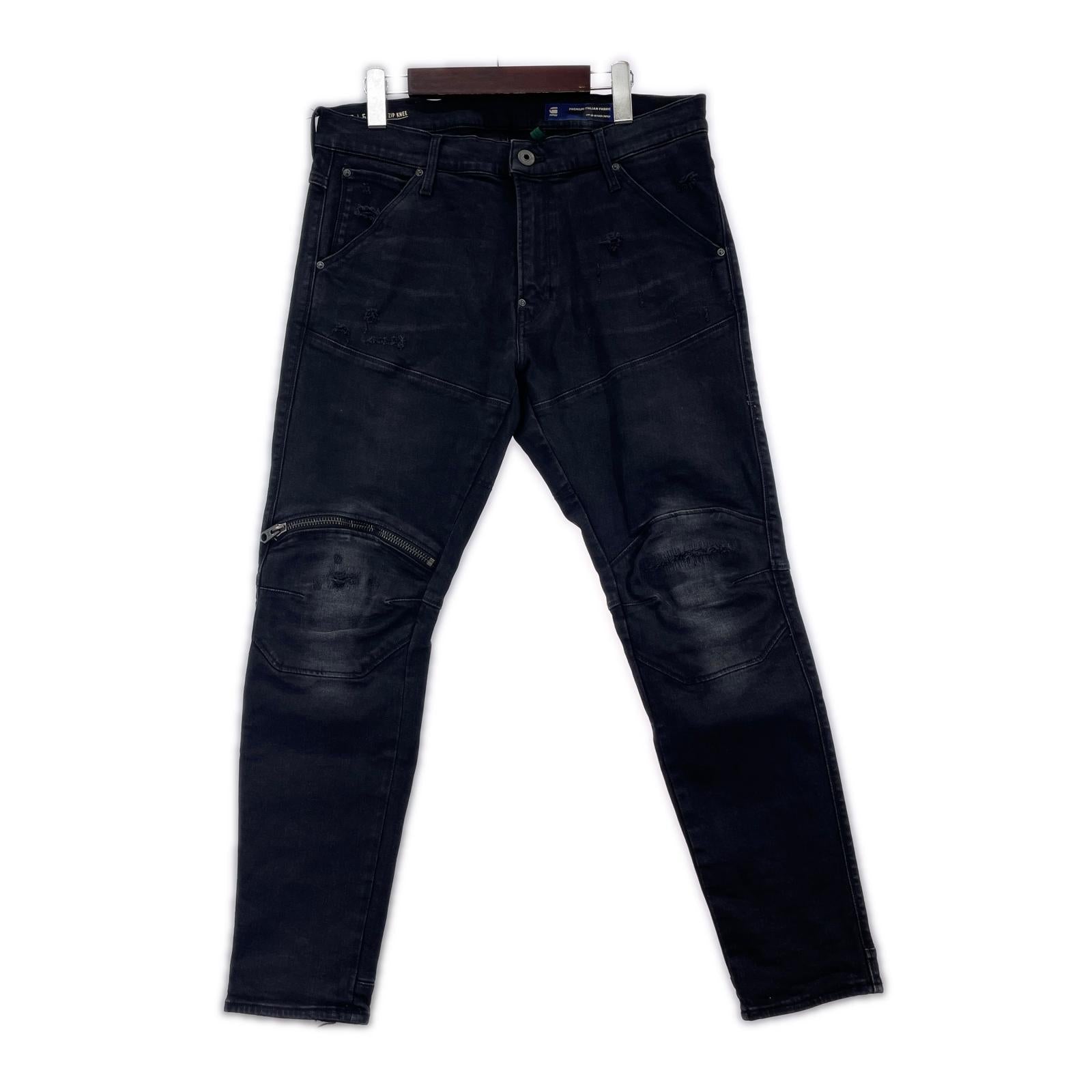 デニムパンツ 5620 3D ZIP KNEE SKINNY 黒 (34) 34 ブラック