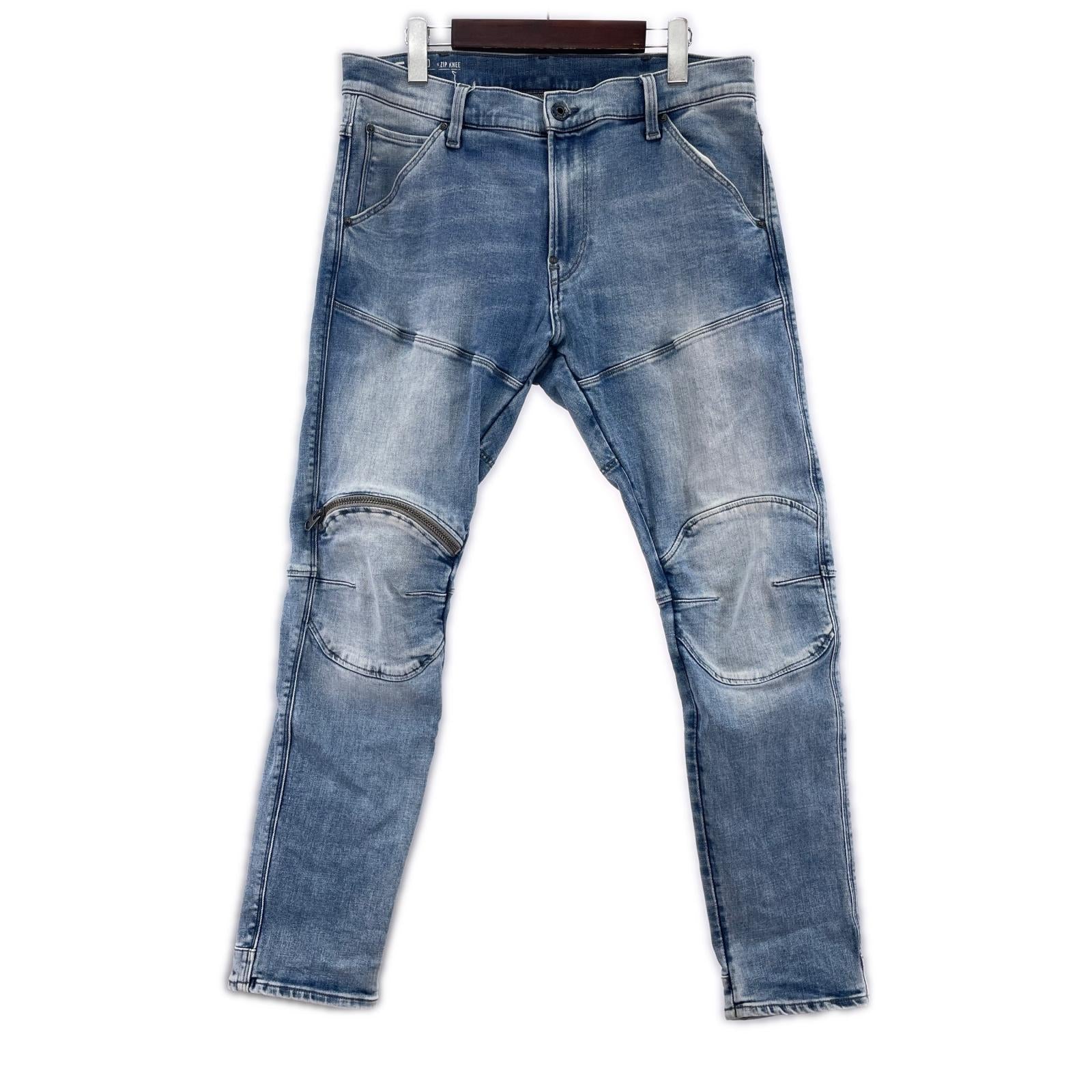 デニムパンツ 5620 3D ZIP KNEE SKINNY (33) 33 ブルー