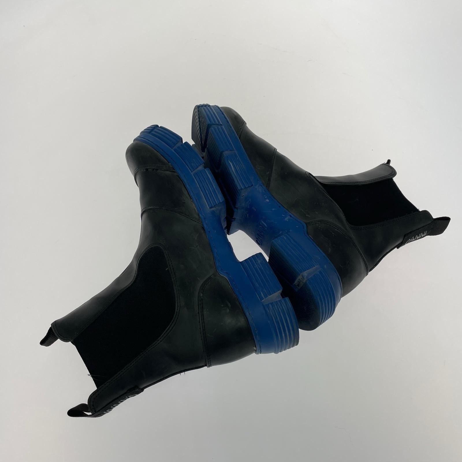 ブーツ チェルシー 黒青 39 ブラック