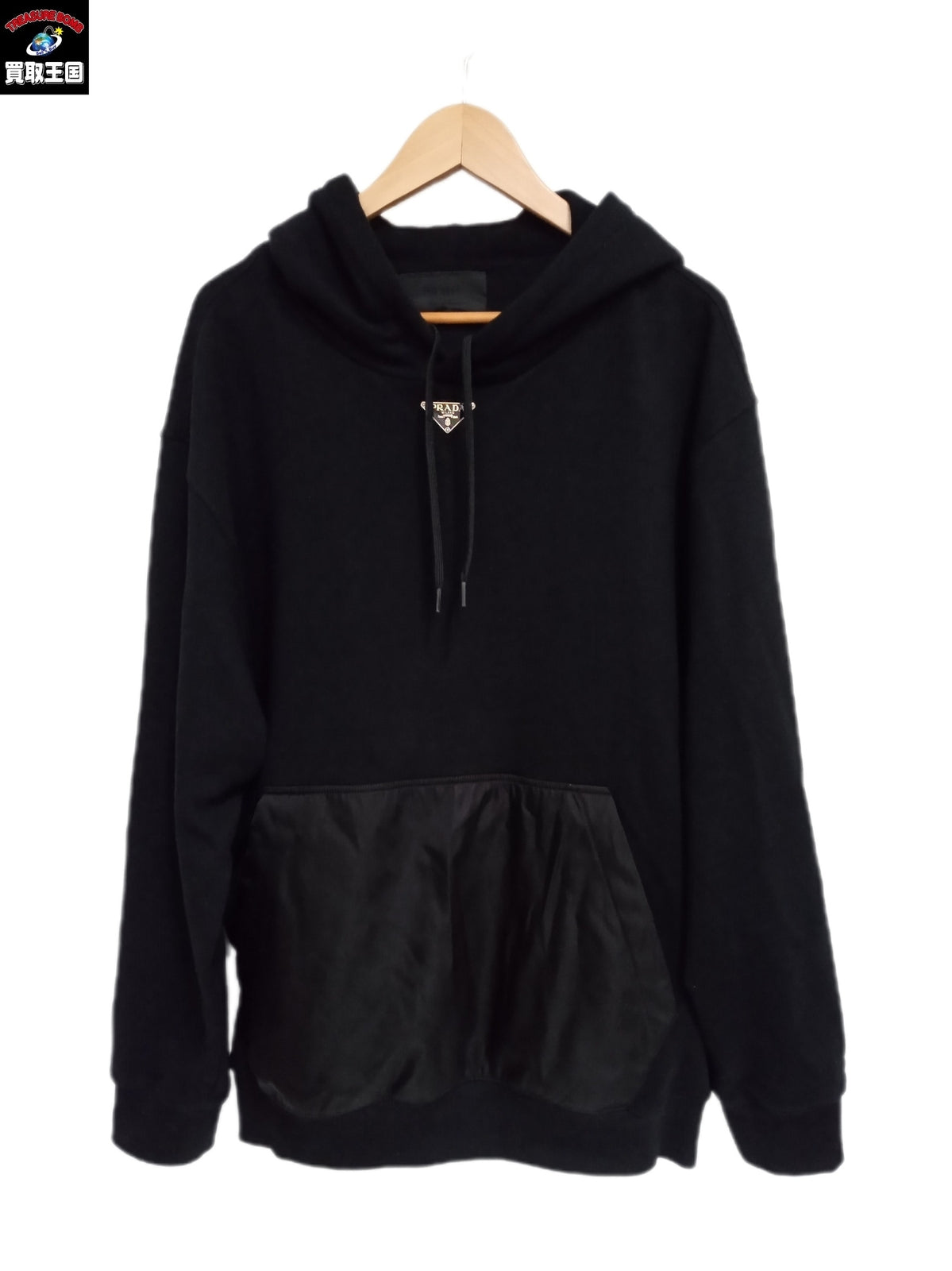 PRADA/トライアングルロゴ ナイロン切替 フーディー M
