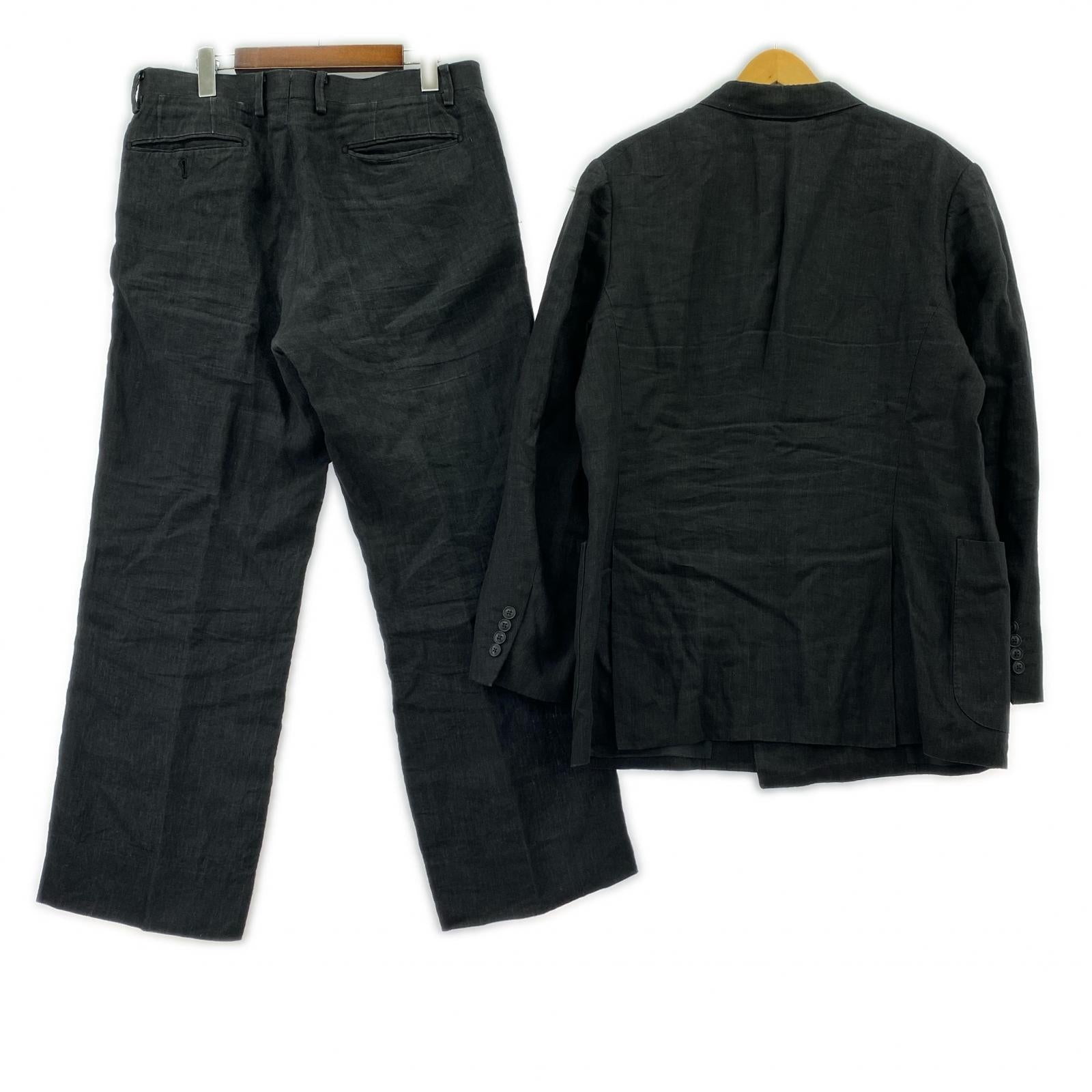 セットアップ 24SS/リネン ダブルブレステッドスーツ/3/Z01-08001 3 ブラック