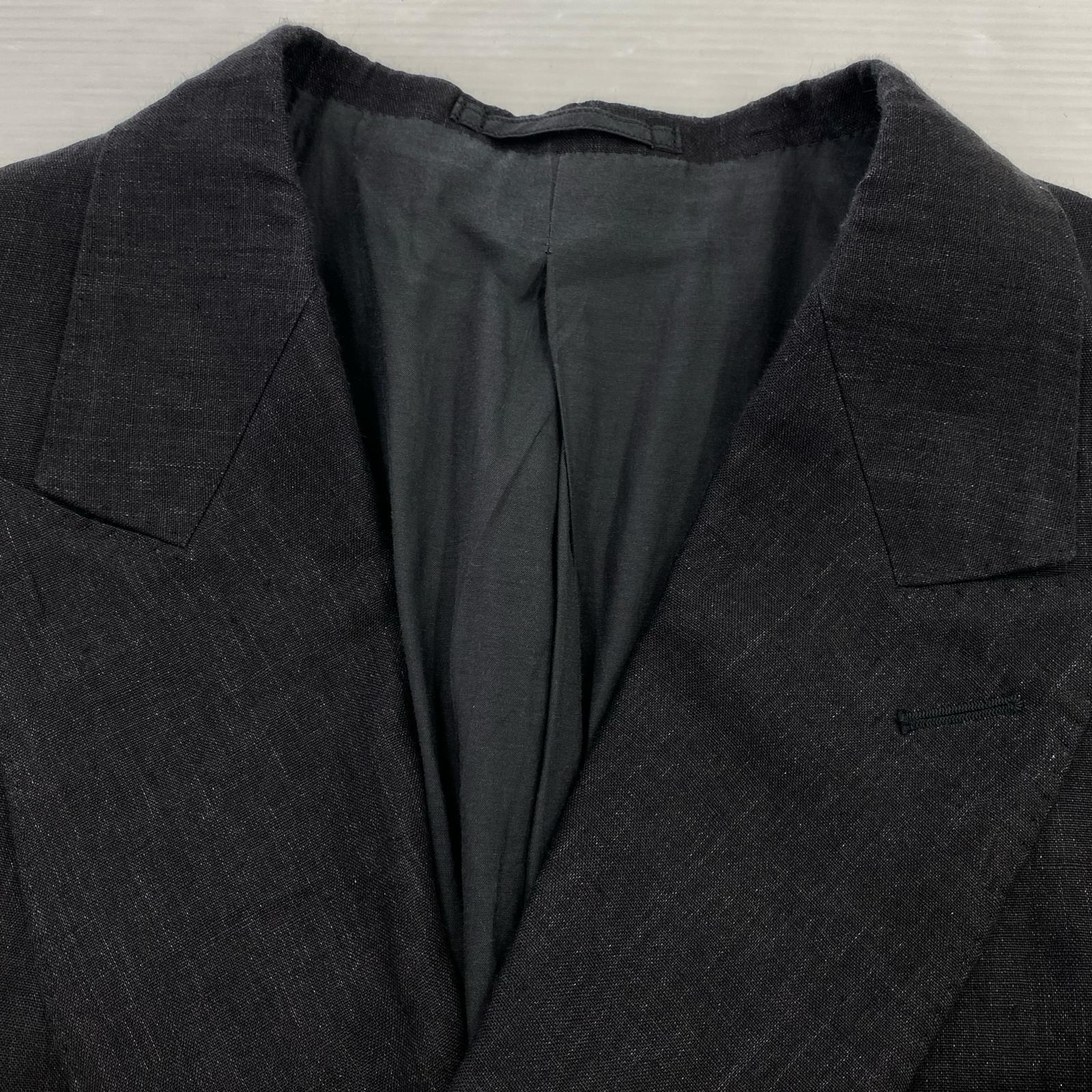 セットアップ 24SS/リネン ダブルブレステッドスーツ/3/Z01-08001 3 ブラック