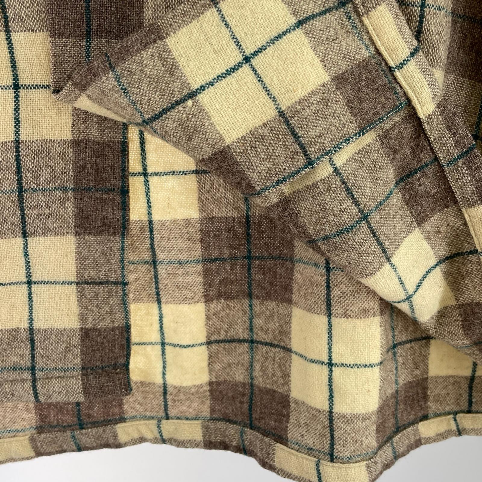 長袖シャツ 50s DON JUAN オープンカラー ウール チェック M M