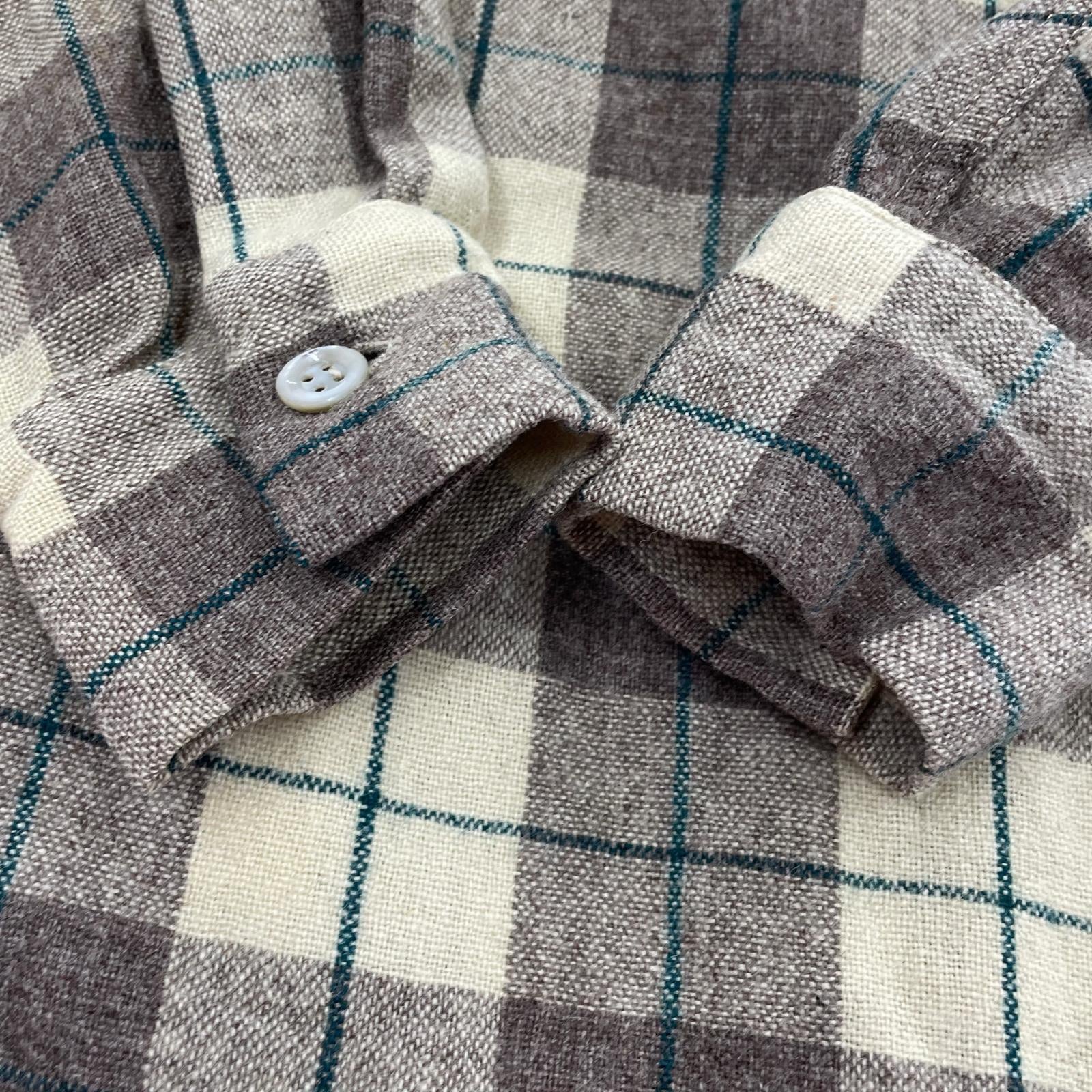 長袖シャツ 50s DON JUAN オープンカラー ウール チェック M M