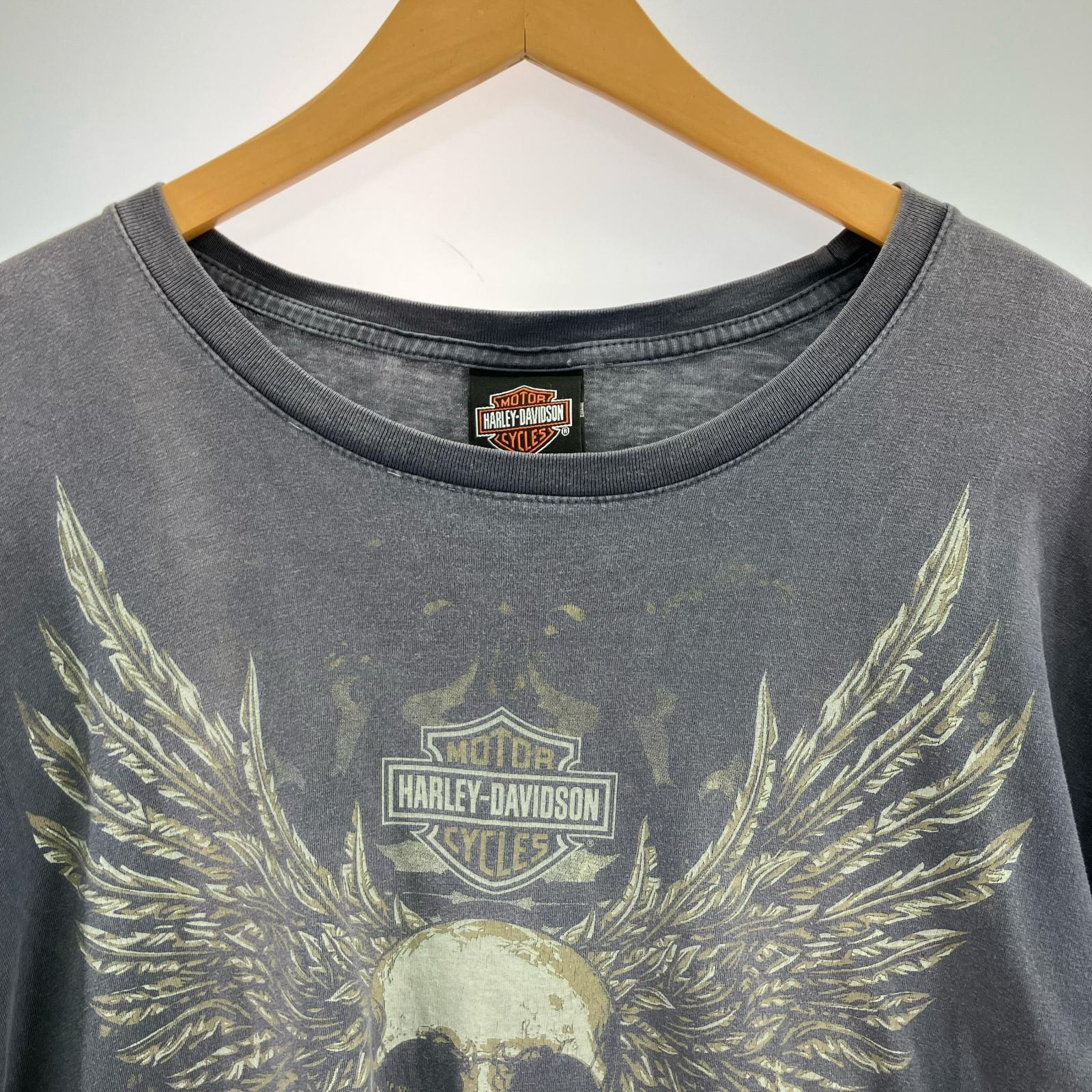 半袖Tシャツ 2011 Harley-Davidson スカルプリントS/Sカットソー グレー