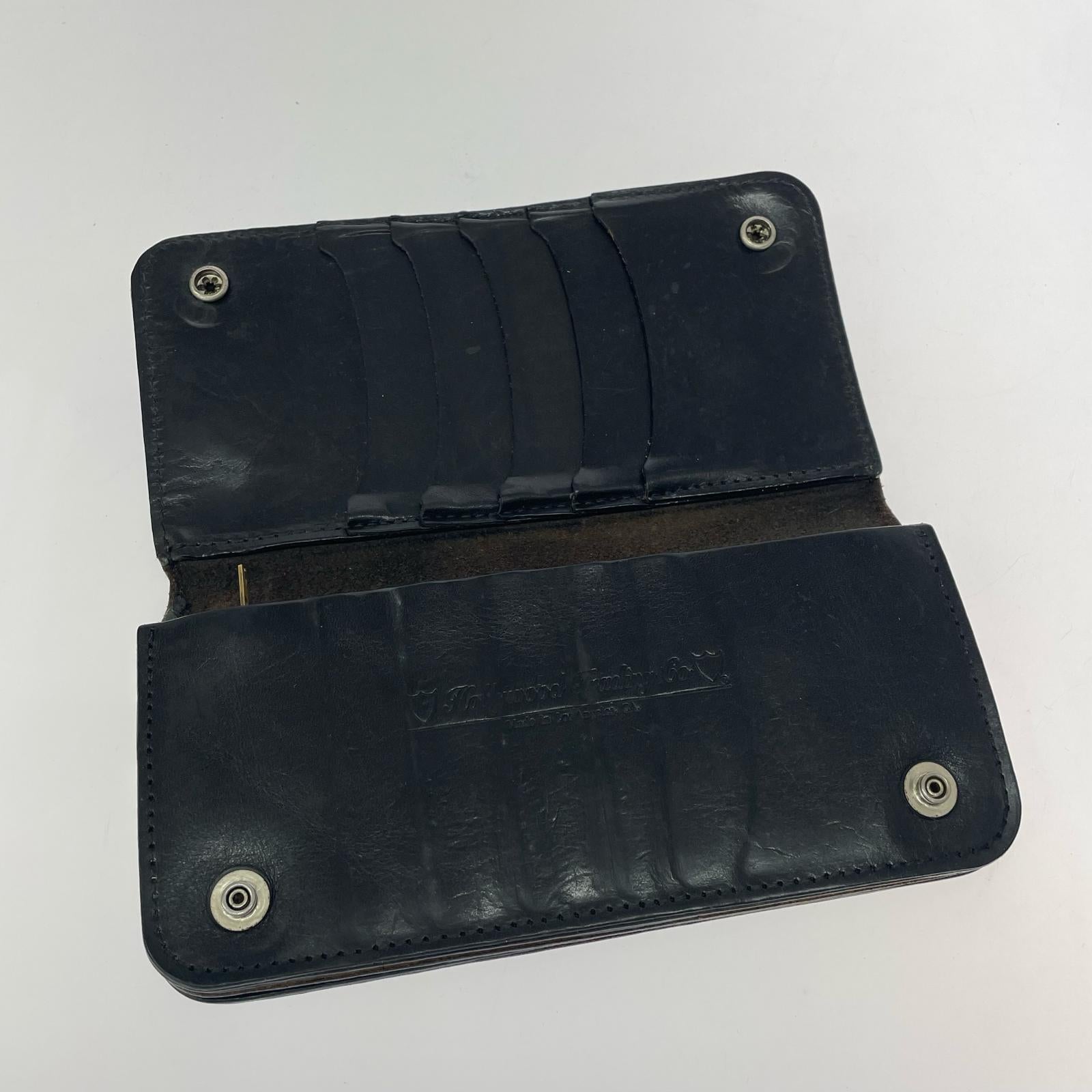 長財布 レザー スタッズ ブラック