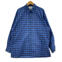 長袖シャツ THOMAS MAISON生地 チェックシャツ フリー ブルー