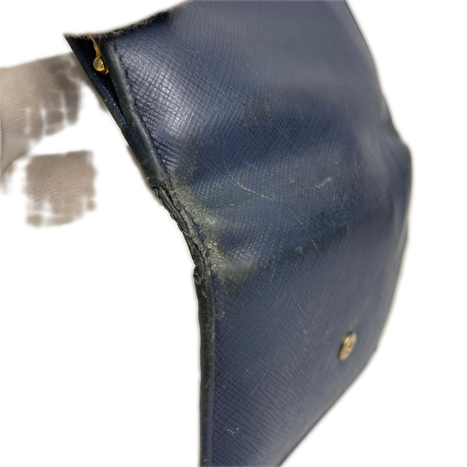 がま口財布 紺