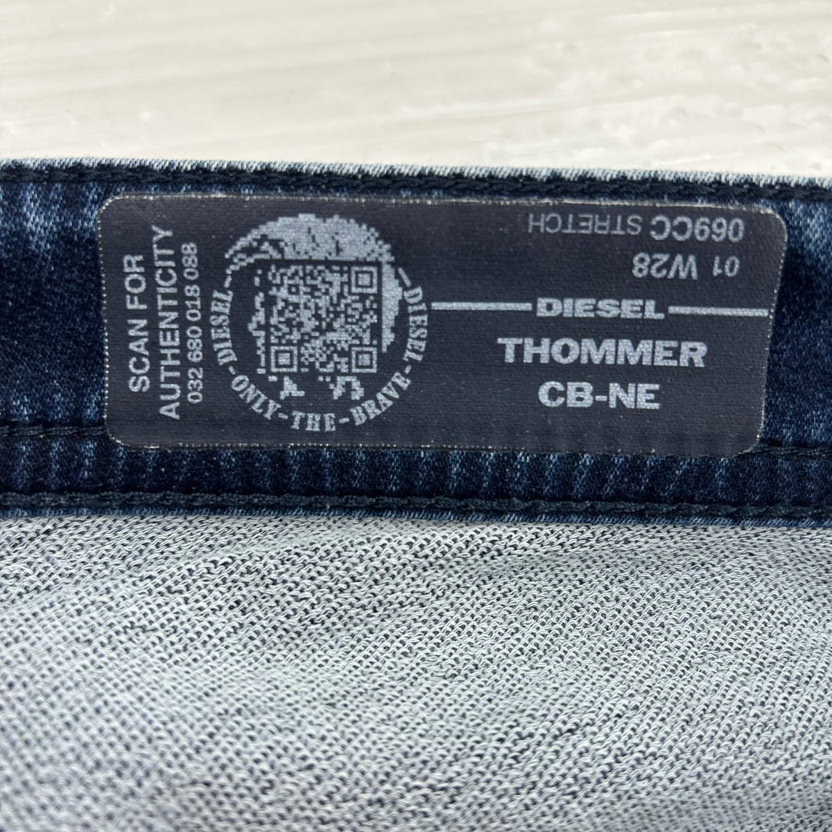 デニムパンツ THOMMER リペア加工 デニムスウェット 28 ネイビー
