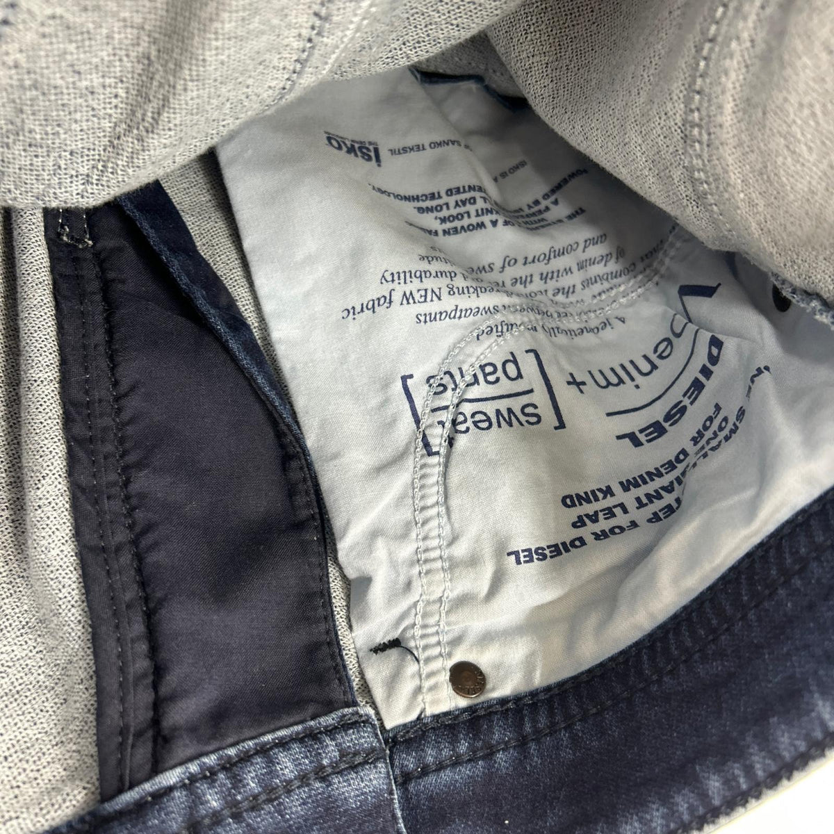デニムパンツ THOMMER リペア加工 デニムスウェット 28 ネイビー