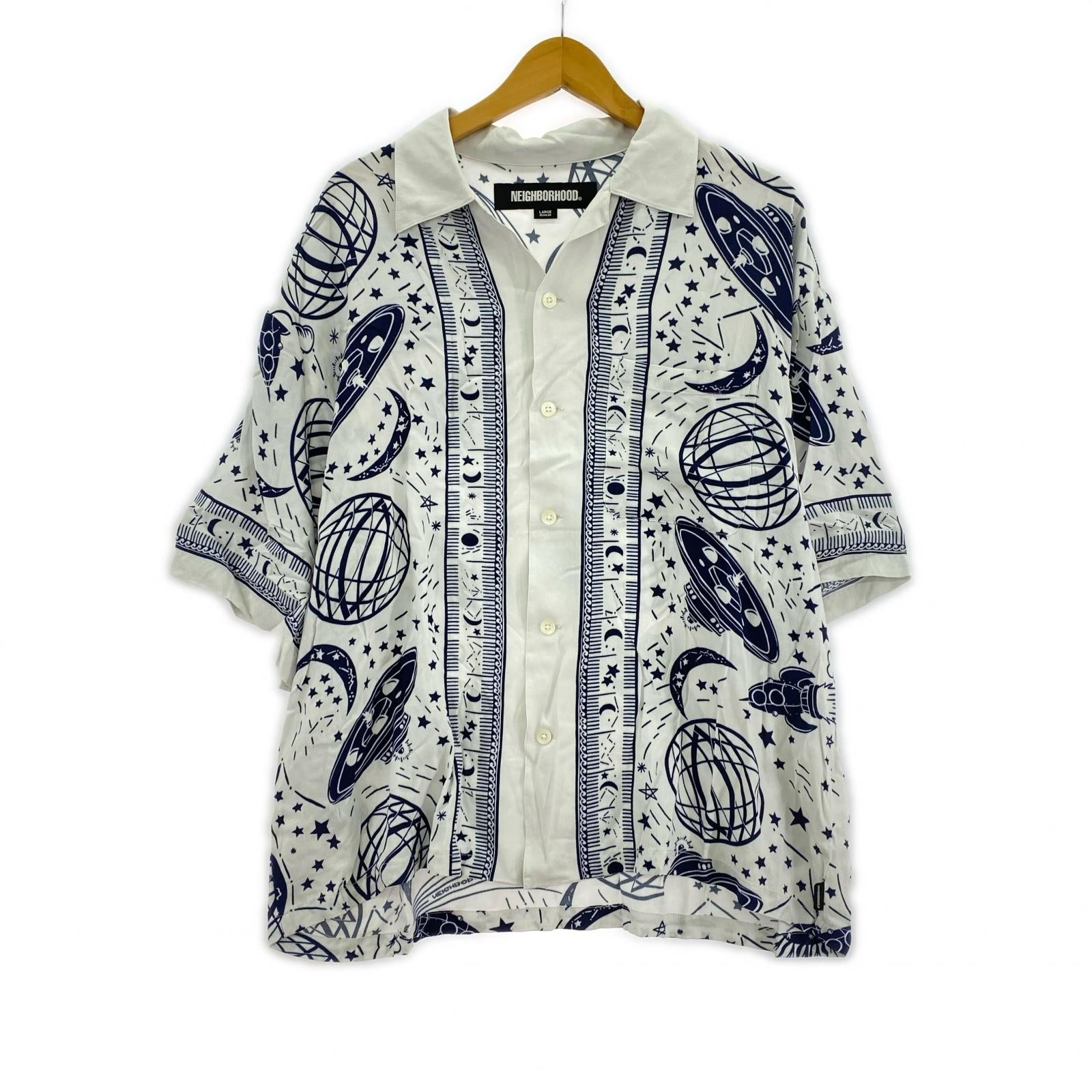 半袖シャツ COSMIC HAWAIIAN SHIR/サイズL L ホワイト