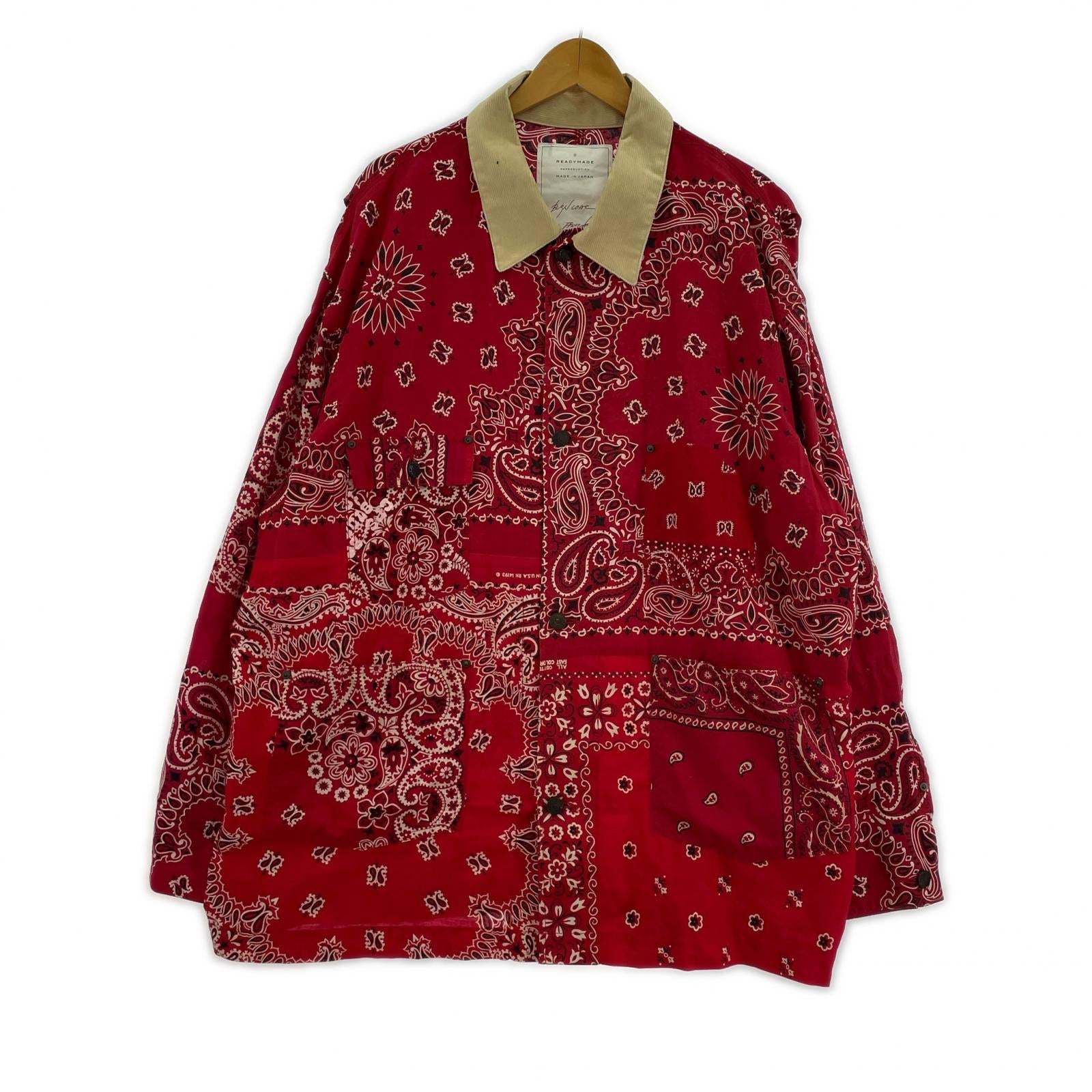 ジャケット BANDANA BURN COAT 3 RED 3 レッド