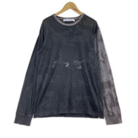 長袖Tシャツ OFF-WHITE L/S Tie Dye Tshirt 黒 (L) L ブラック