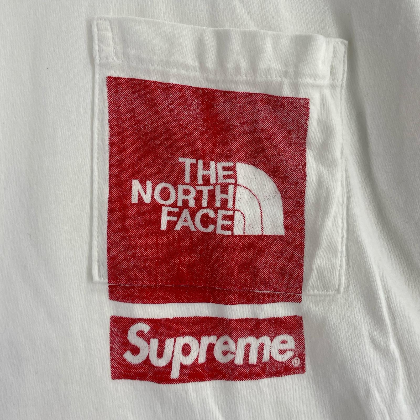 半袖Tシャツ THE NORTH FACE Printed Pocket Tee M 白 M ホワイト