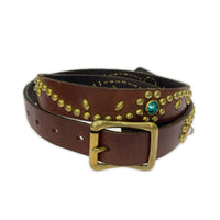 その他アクセサリー JEWEL STUDDED LEATHER BELT