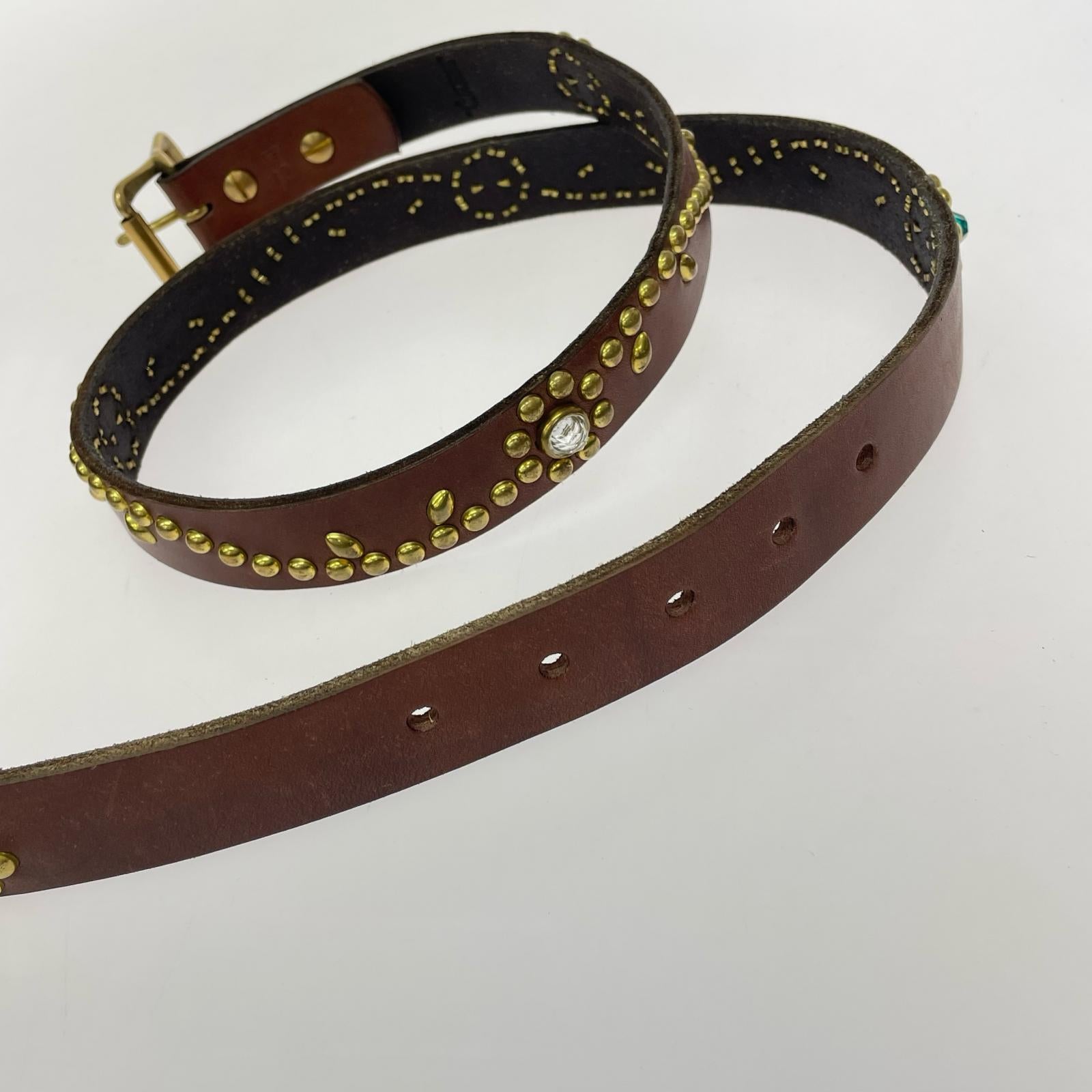 その他アクセサリー JEWEL STUDDED LEATHER BELT