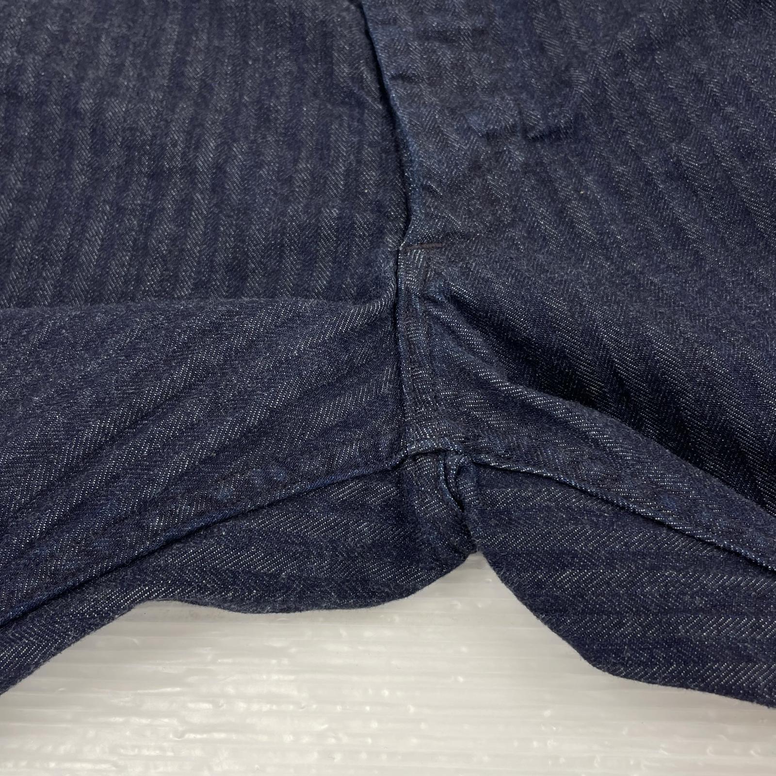 パンツ Indigo Herringbone Officer Trousers W34